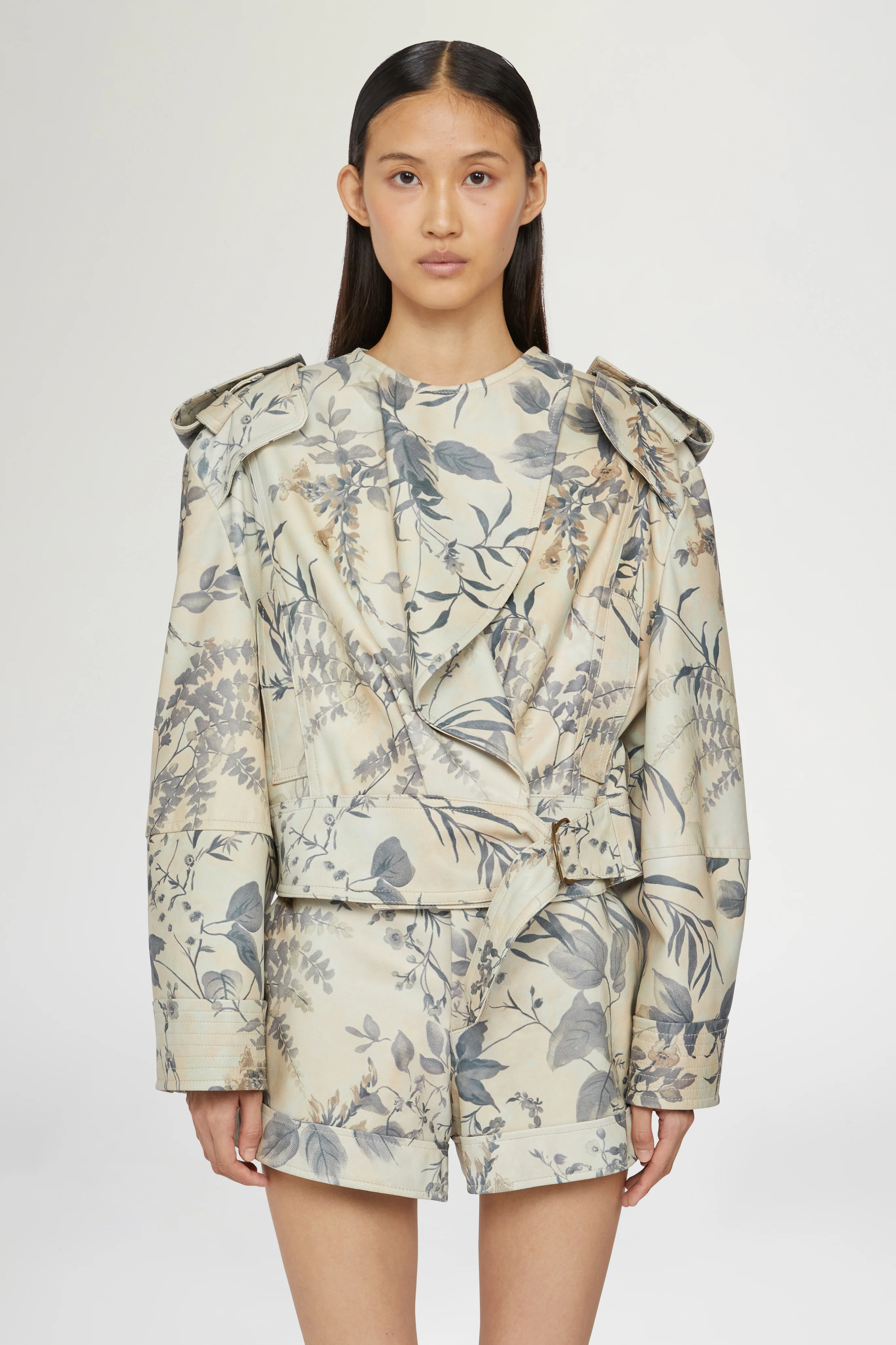 Leather Jacket Tropical Print - Image 3