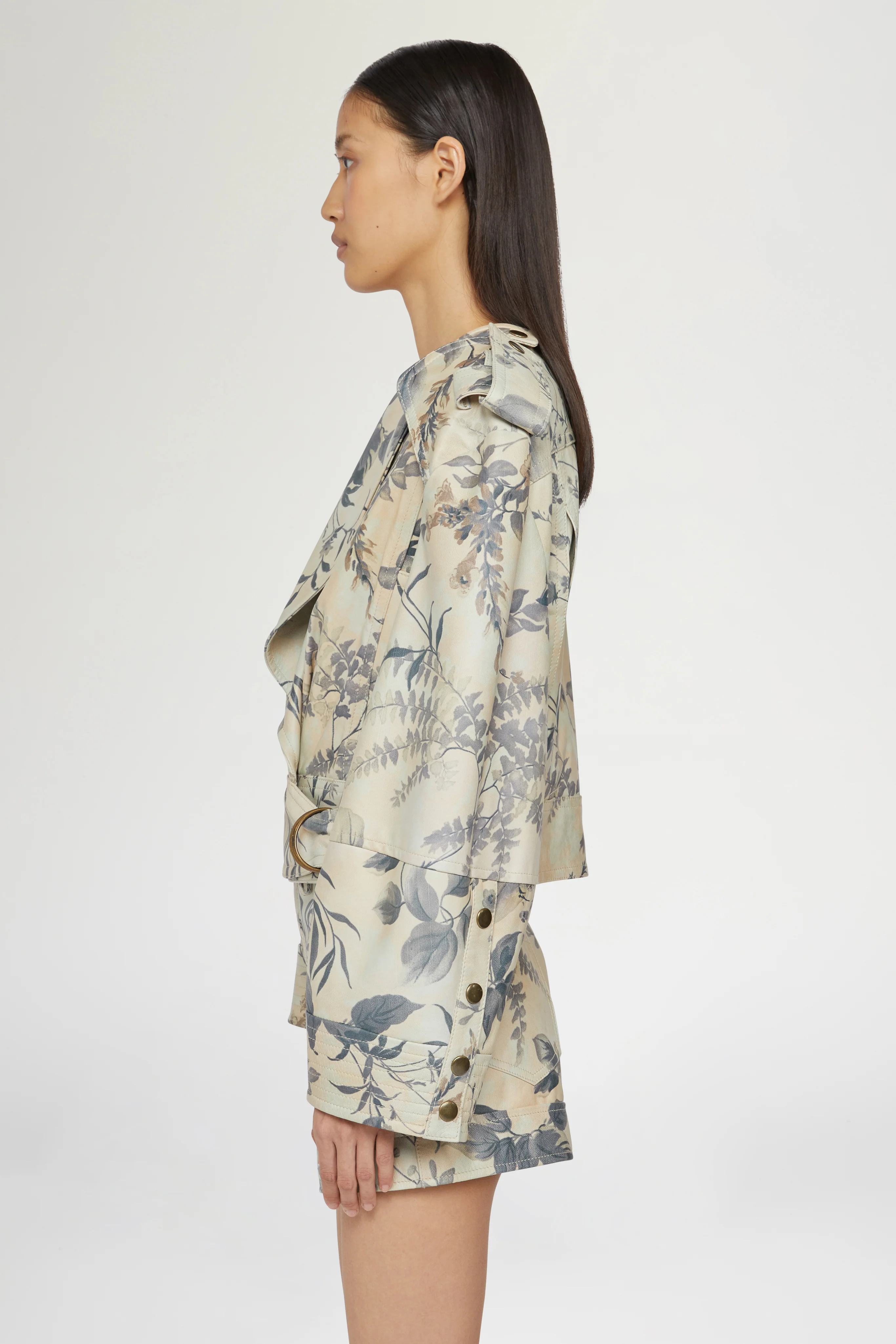 Leather Jacket Tropical Print - Image 4
