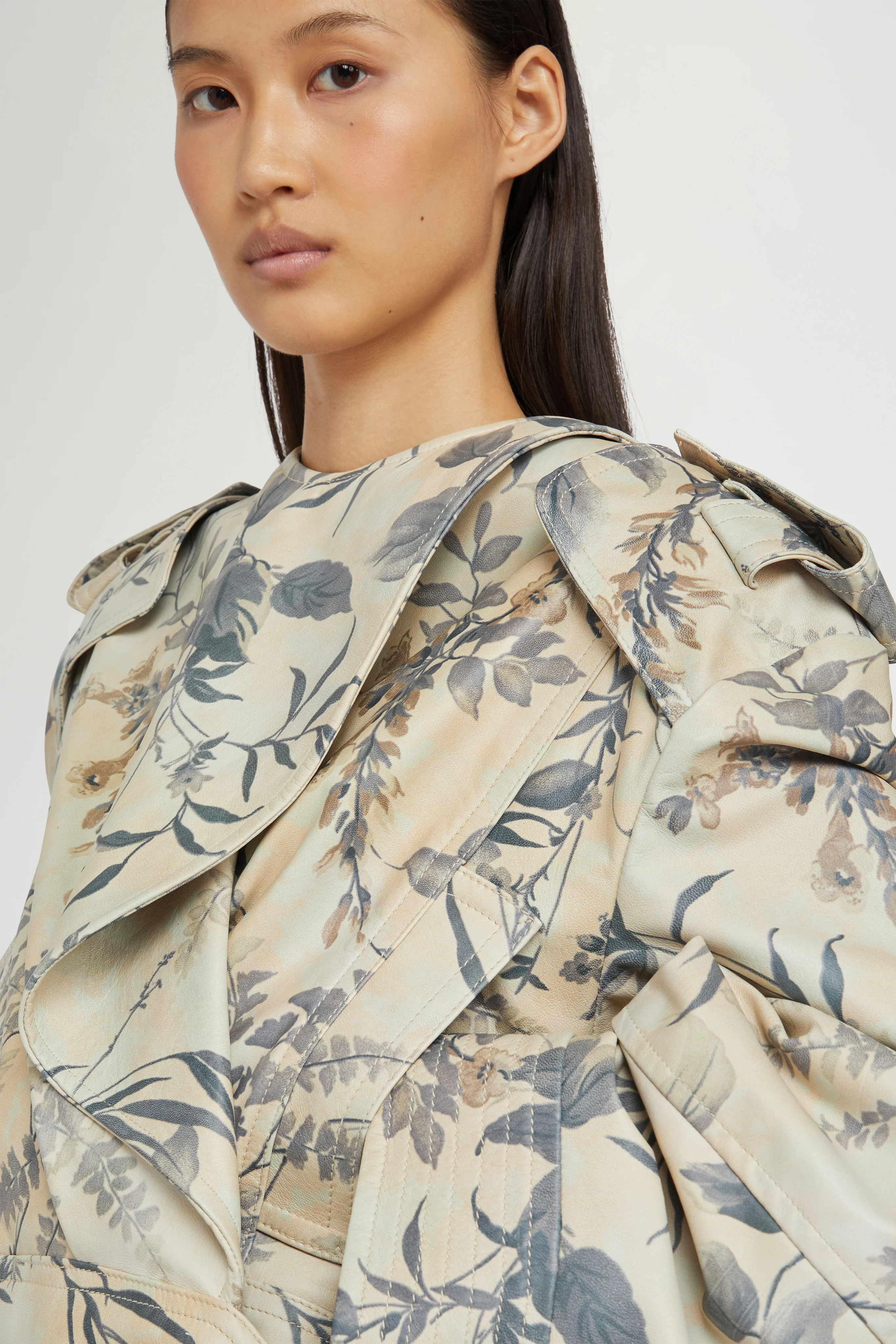 Leather Jacket Tropical Print - Image 6
