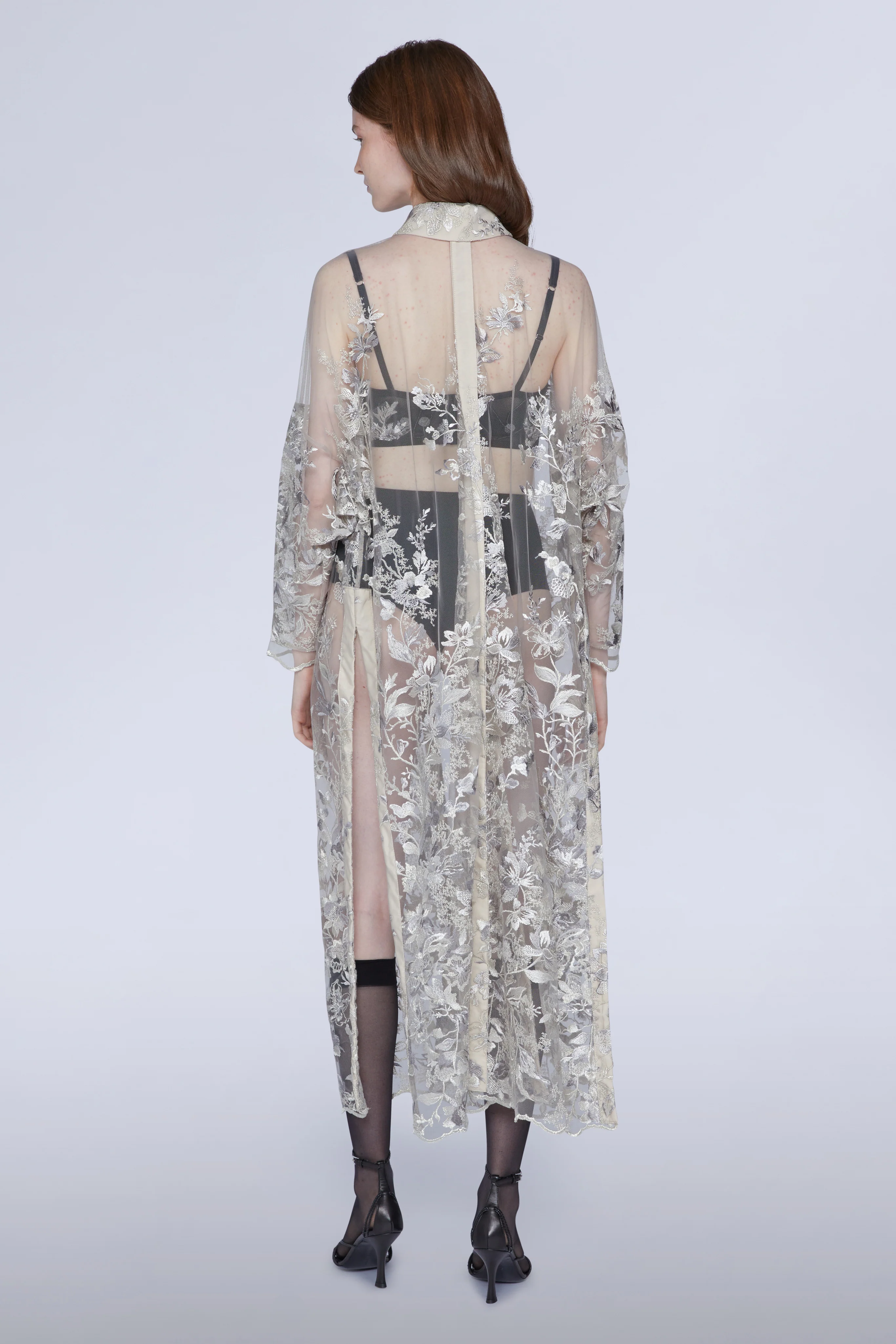 Long-sleeved Lace Midi Dress - Image 4
