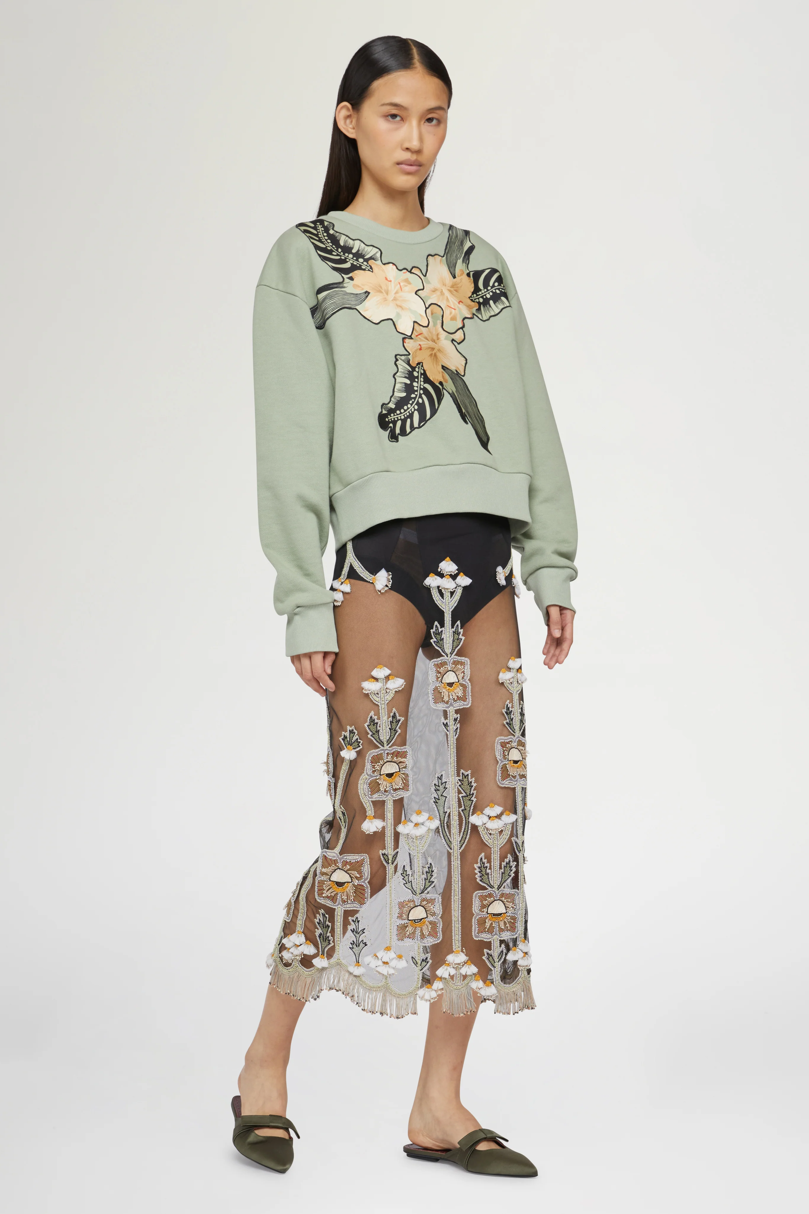 Midi Skirt with Embroidery - Image 2