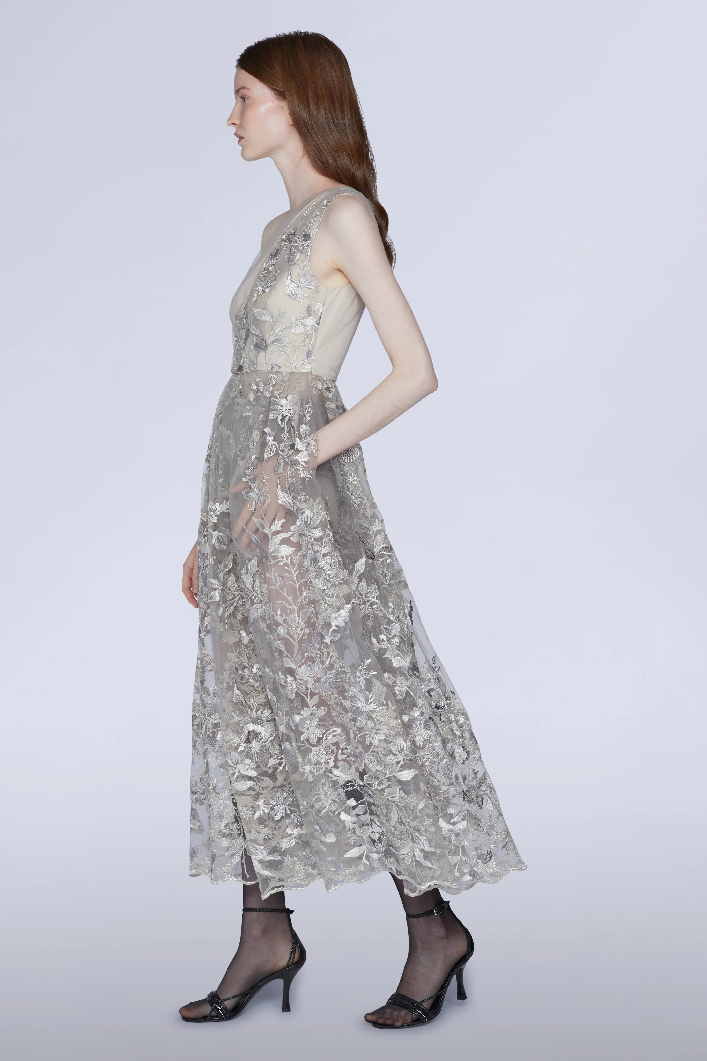One-shoulder Lace Midi Dress - Image 3