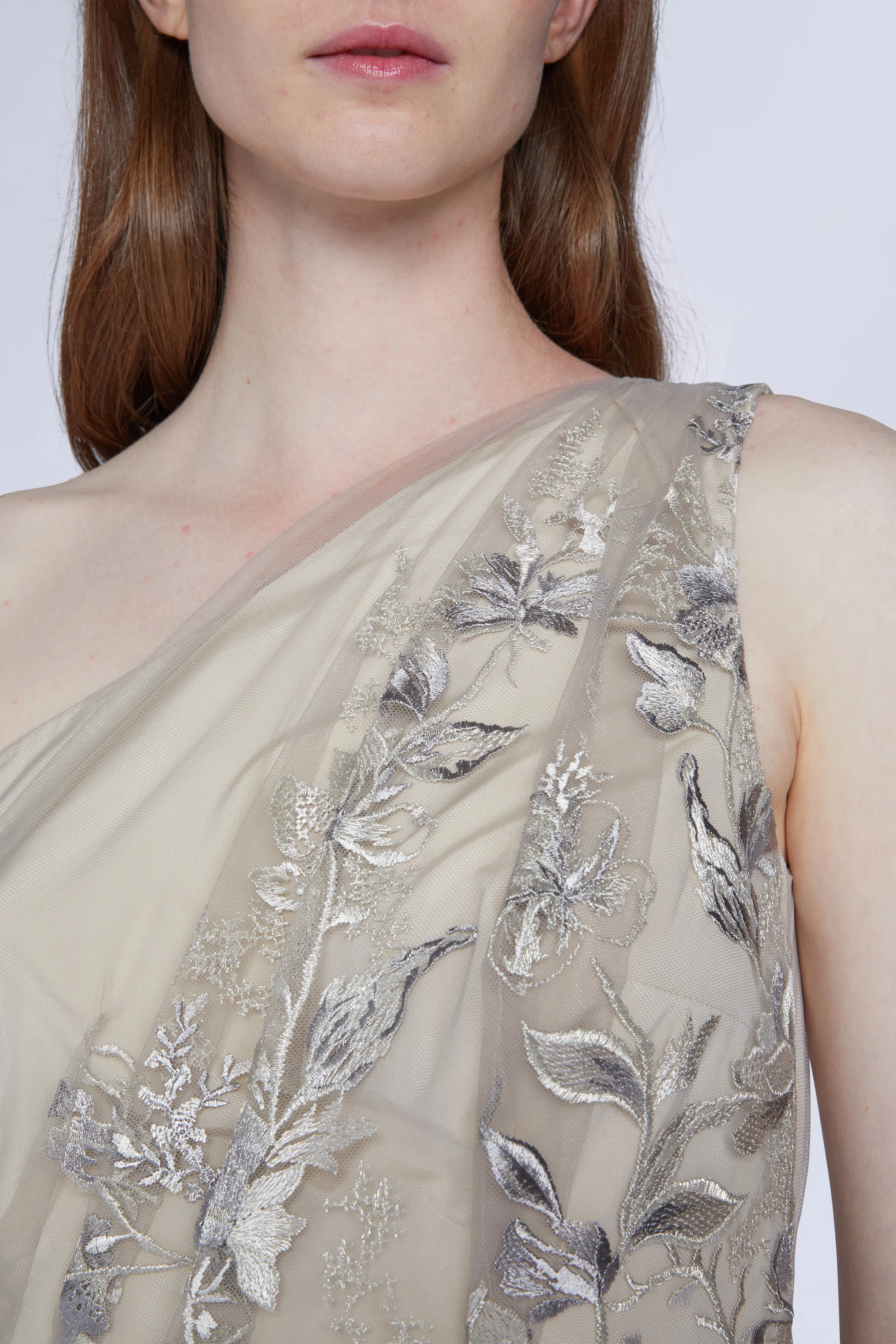 One-shoulder Lace Midi Dress - Image 5