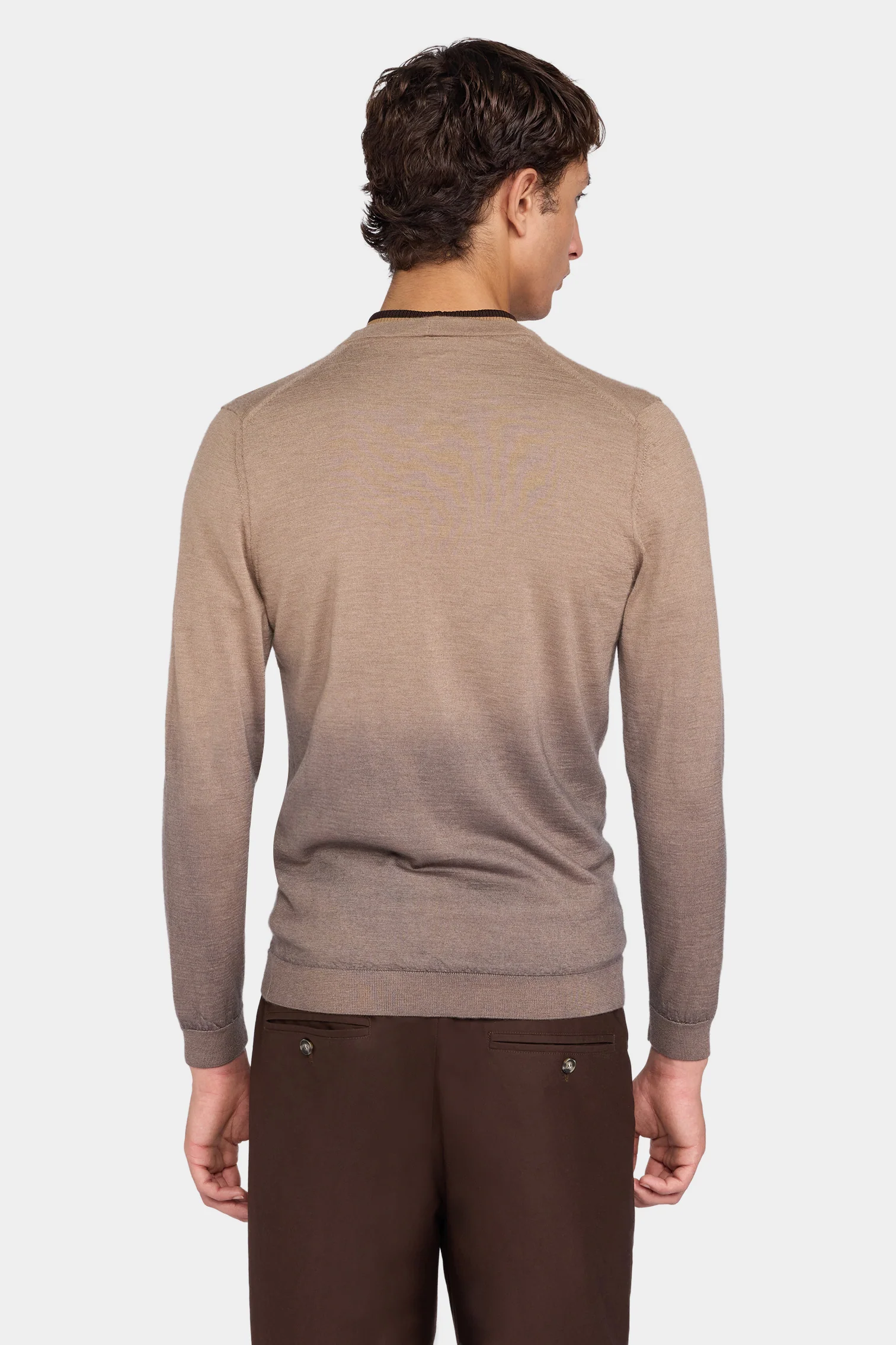 Beige V-Neck Cardigan - Image 3