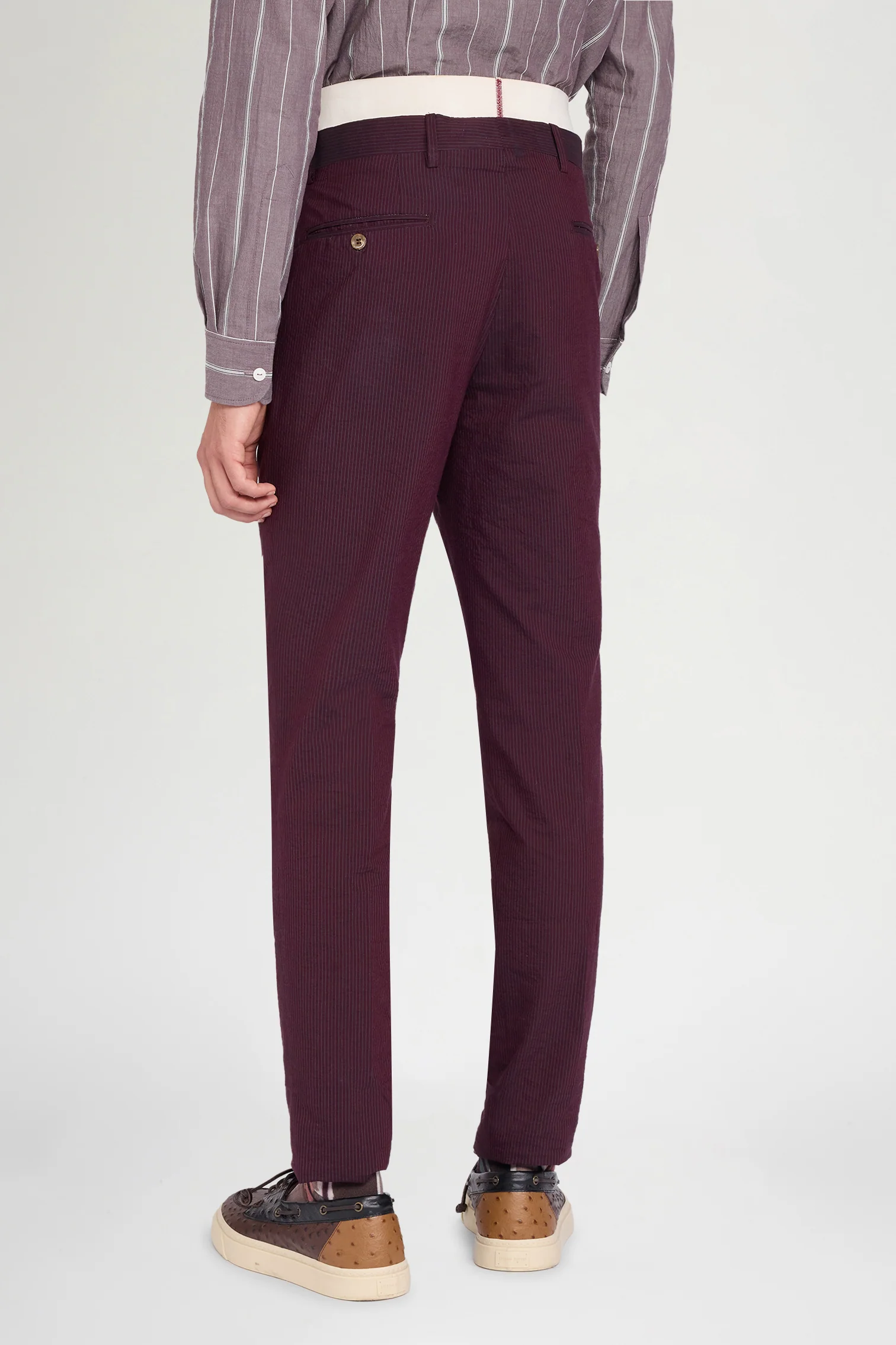 Bordeaux Straight-Leg Tailored Trousers - Image 3