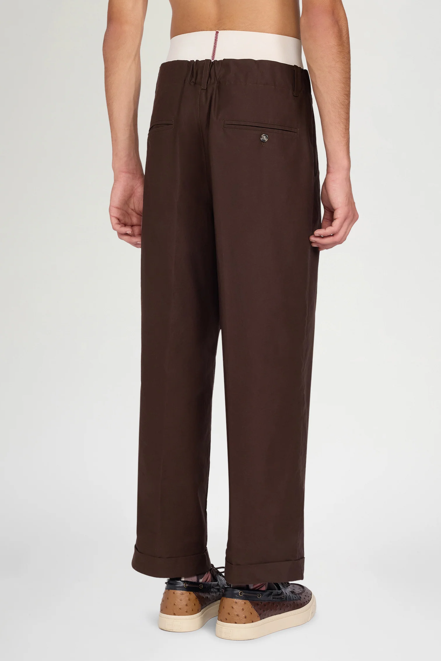 Brown Loose Two-Pleat Pants - Image 3