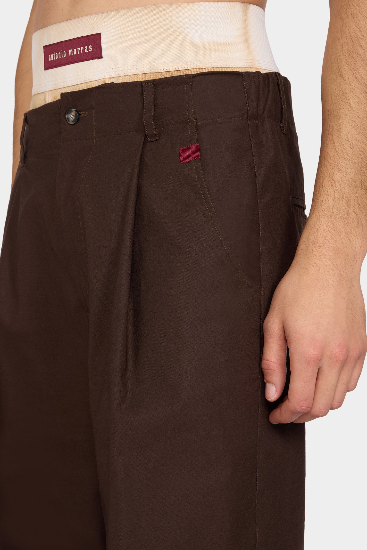 Brown Loose Two-Pleat Pants - Image 4