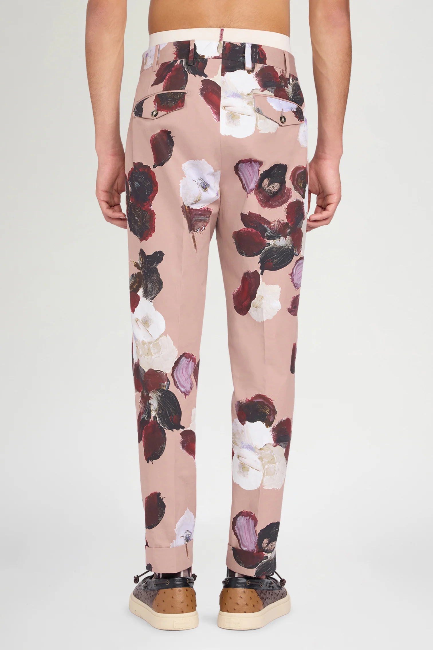 Dusty Pink Floral Tailored Pants - Image 3
