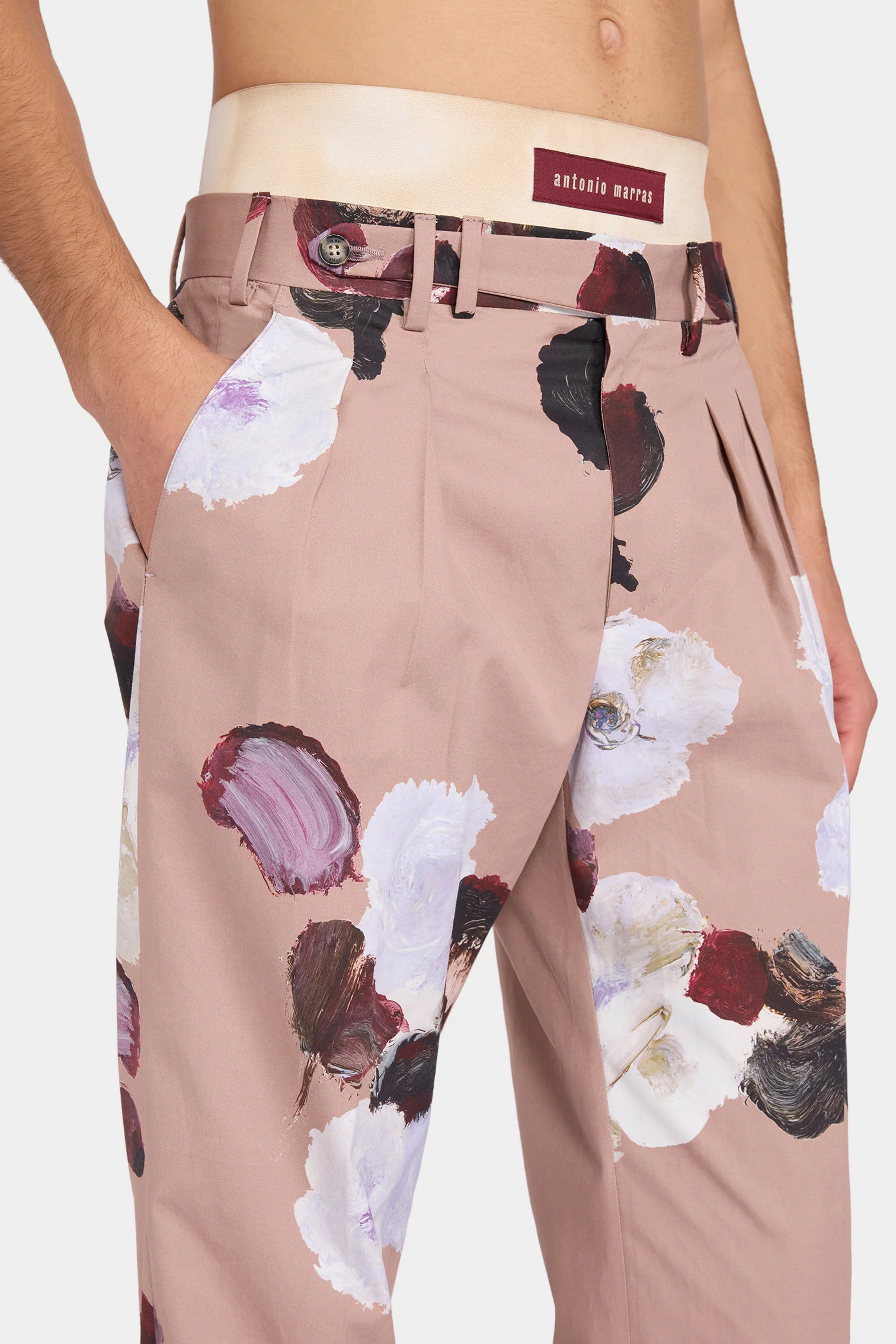 Dusty Pink Floral Tailored Pants - Image 4