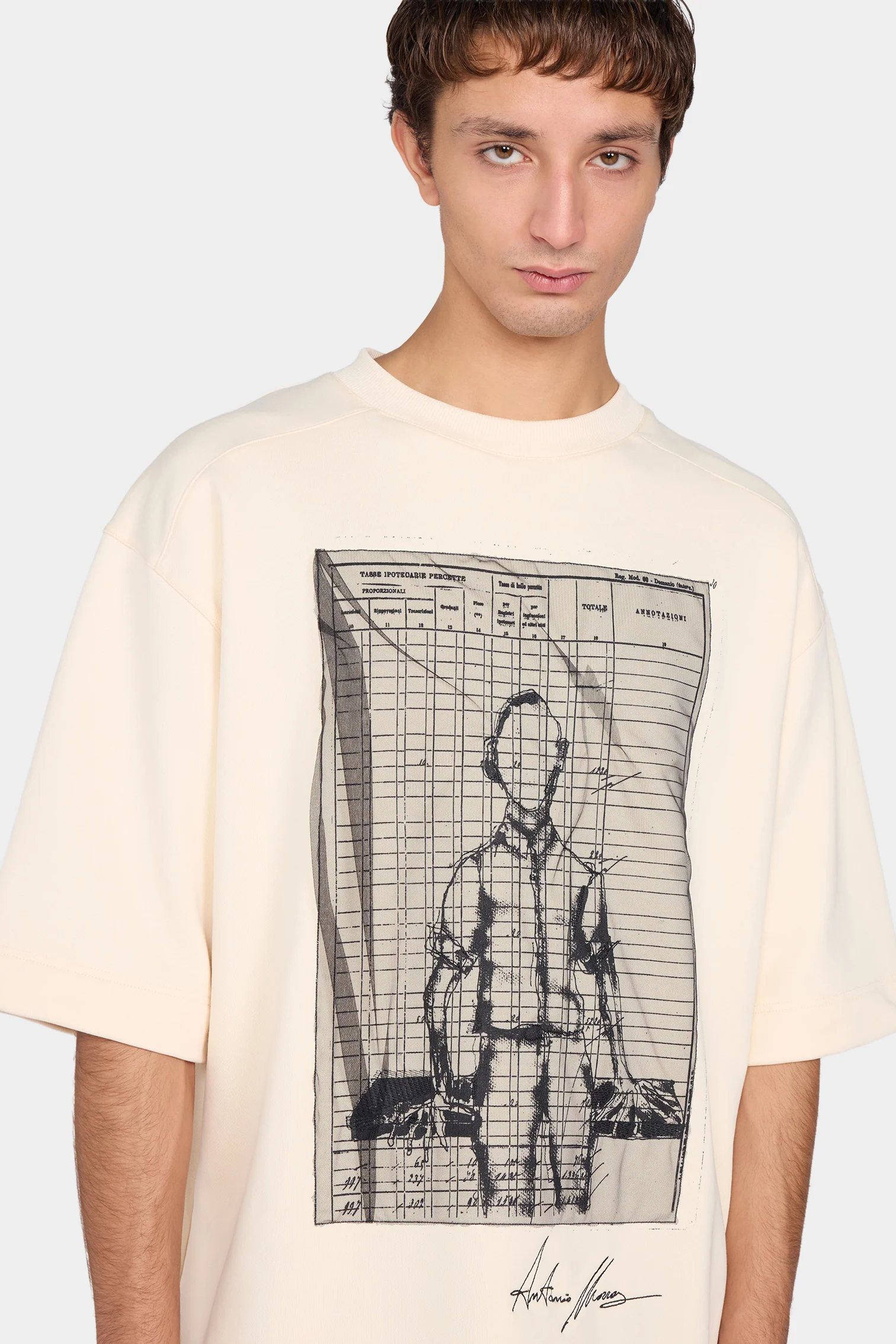 Ecru Graphic Oversized T-Shirt - Image 4