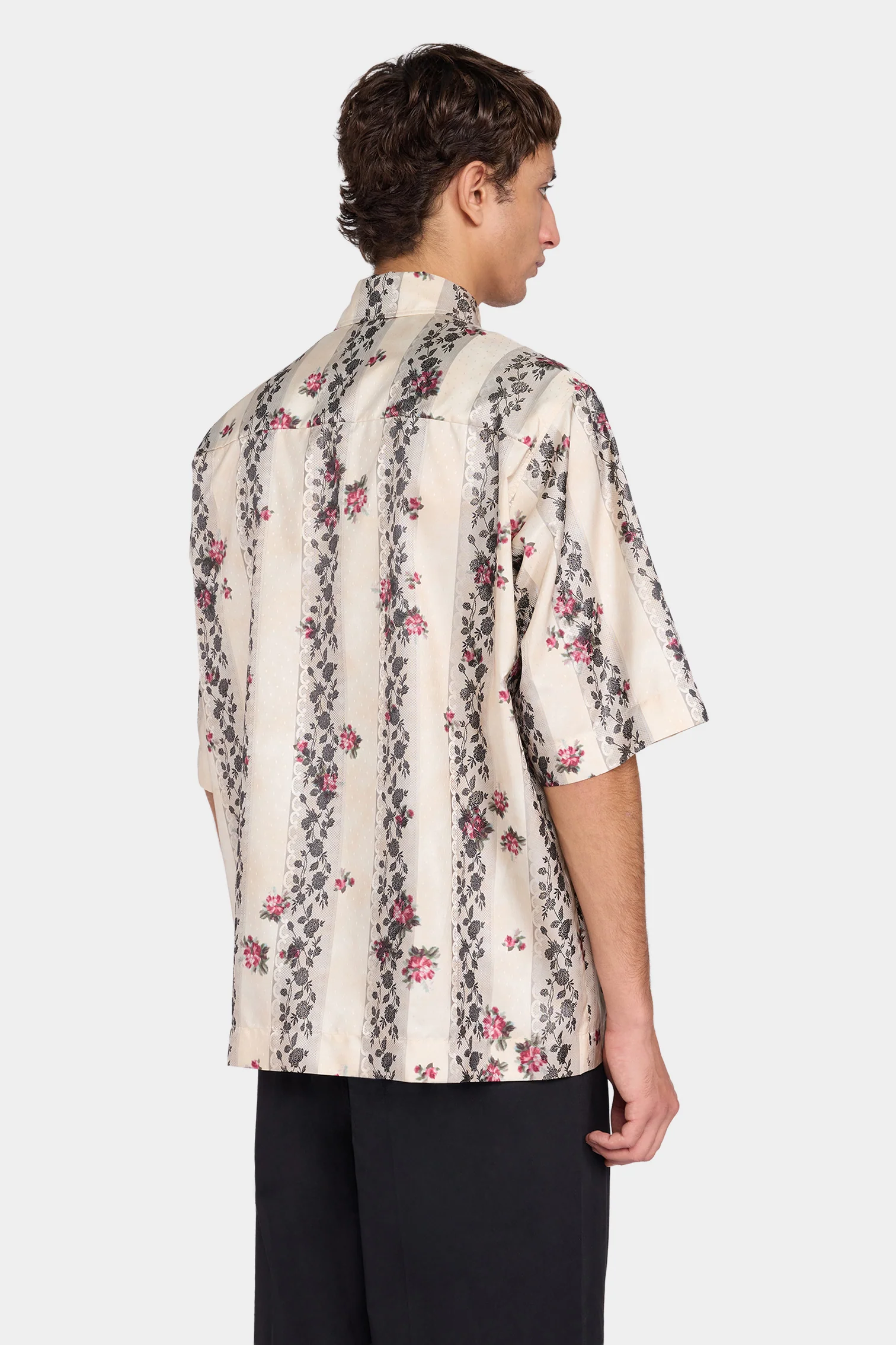 Floral Stripe Boxy Short-Sleeve Shirt - Image 3
