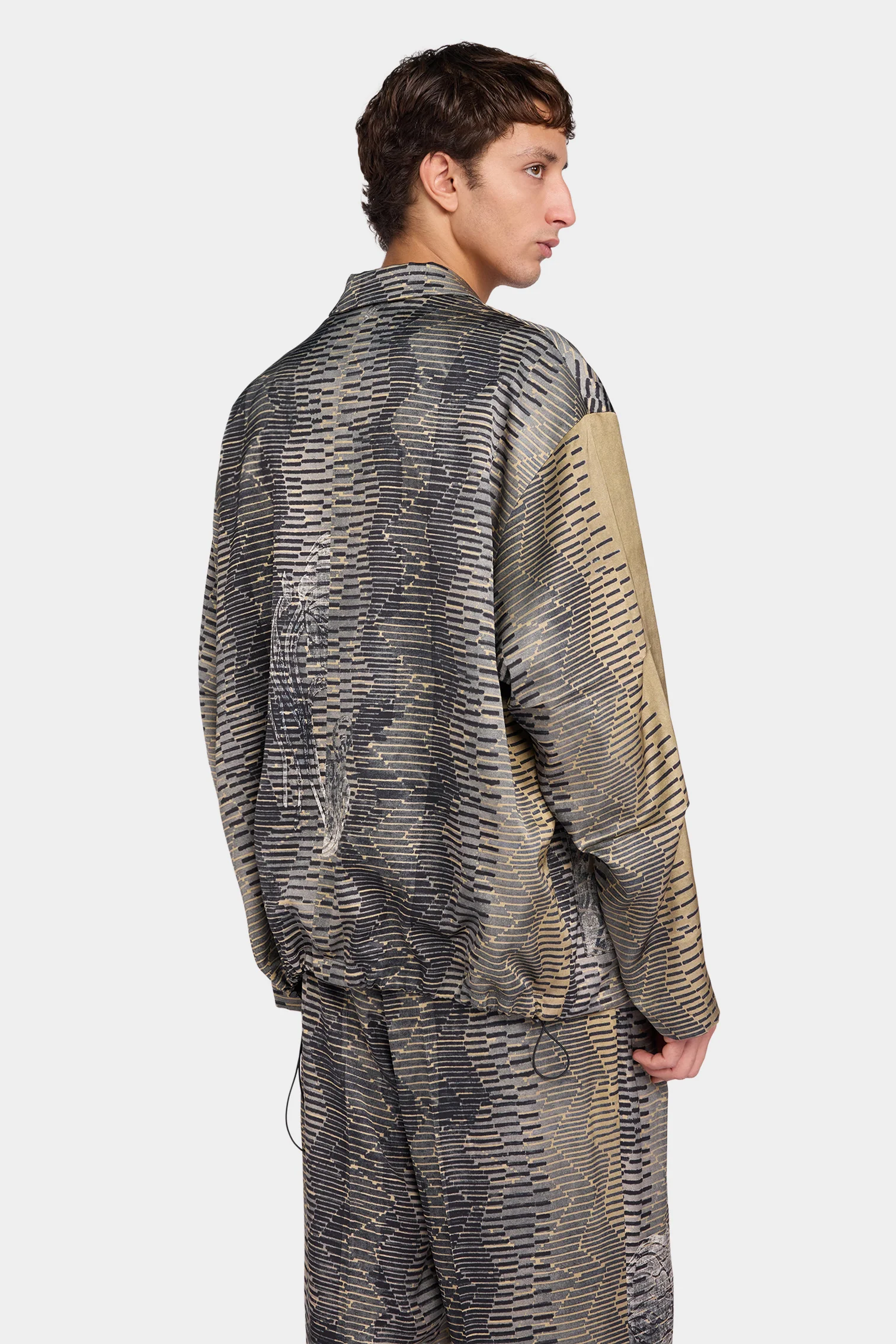 Gold Jacquard Deconstructed Jacket - Image 3