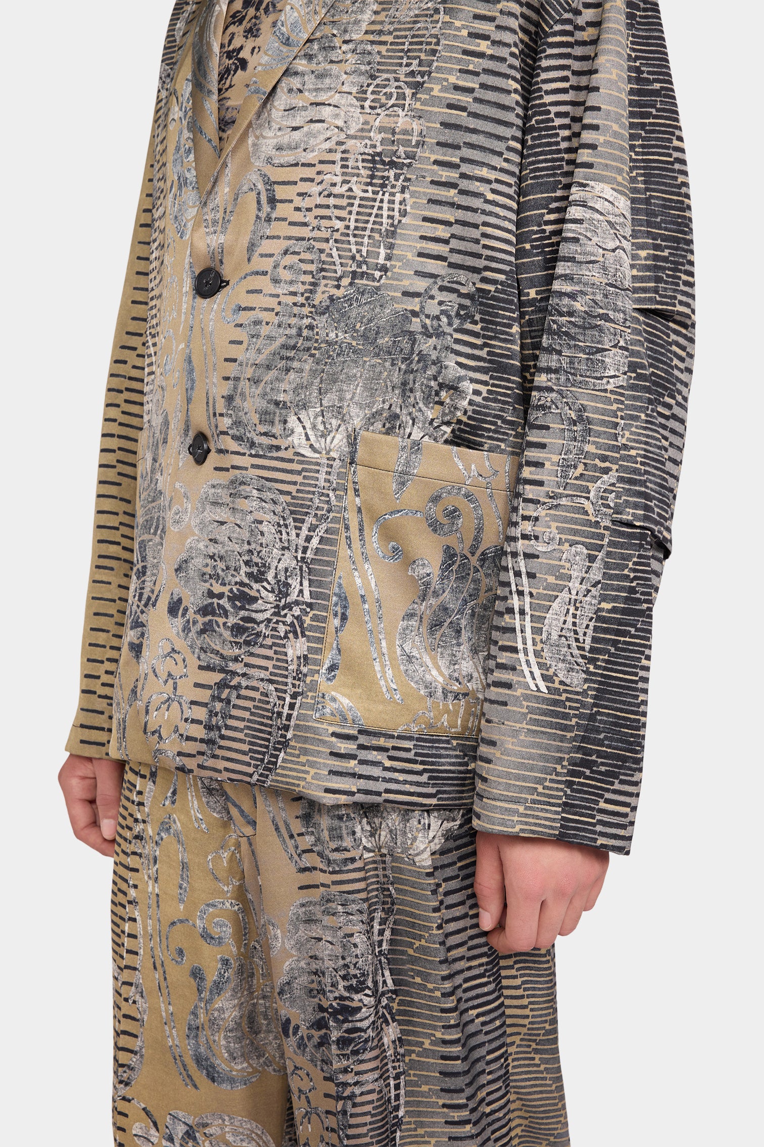 Gold Jacquard Deconstructed Jacket - Image 4