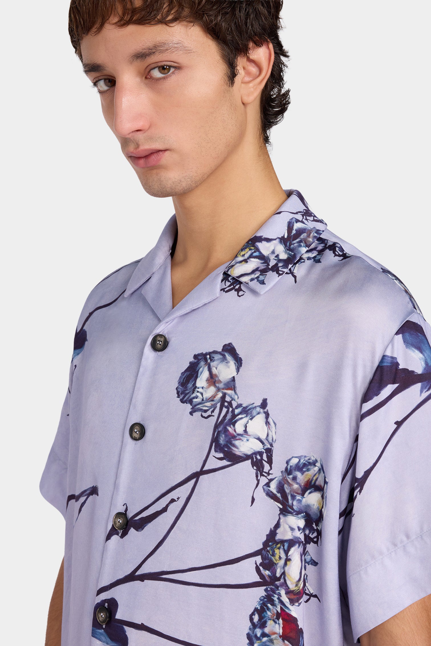 Lavender Floral Relaxed Shirt - Image 4
