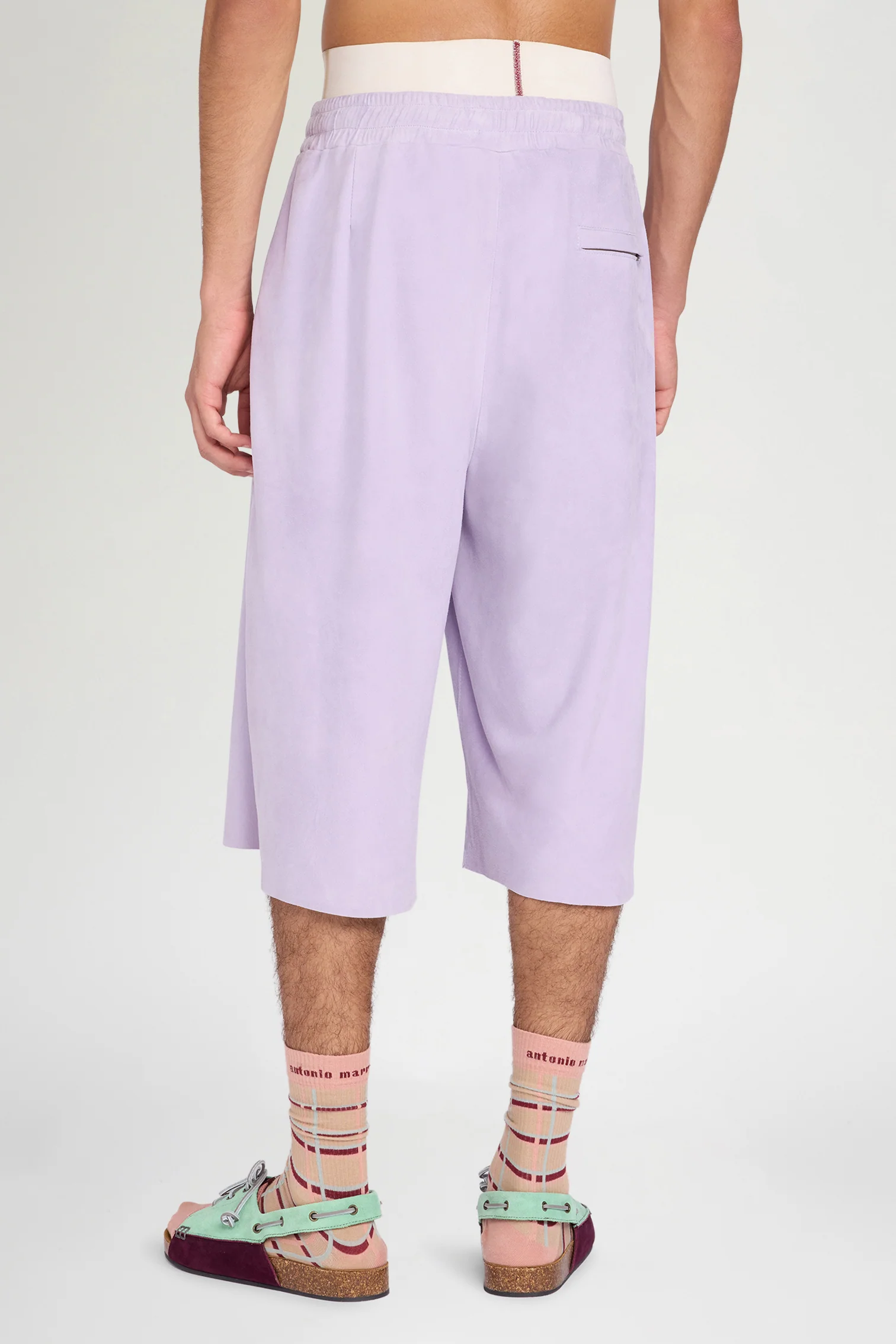 Lilac Leather Relaxed Bermuda Shorts - Image 3