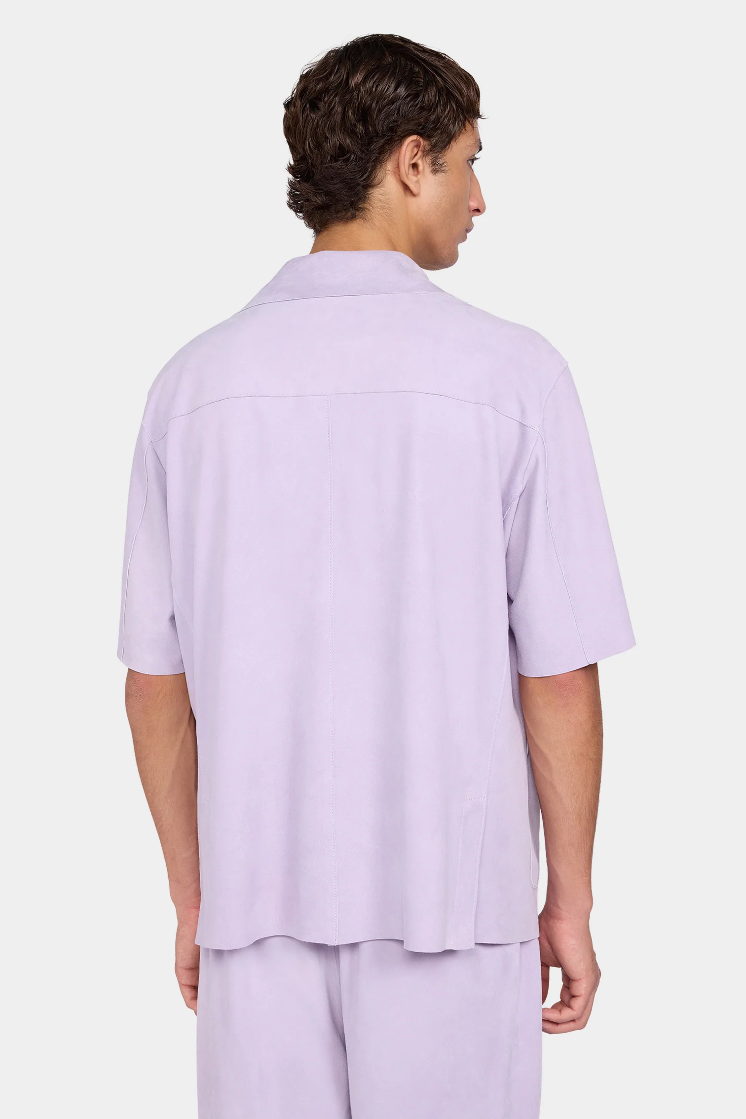 Lilac Leather Relaxed Shirt - Image 3
