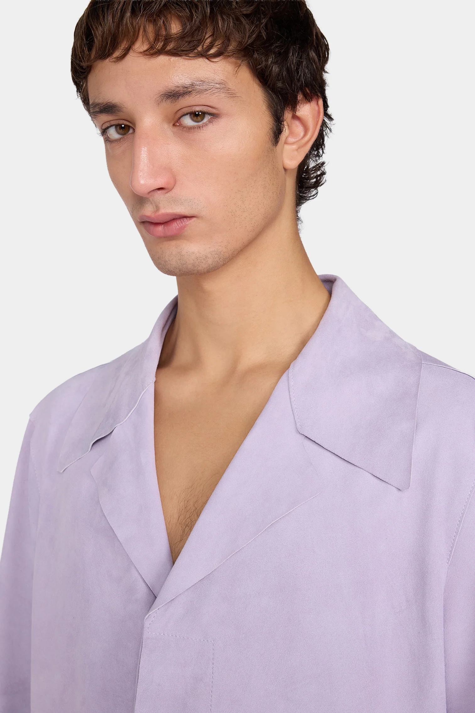 Lilac Leather Relaxed Shirt - Image 4