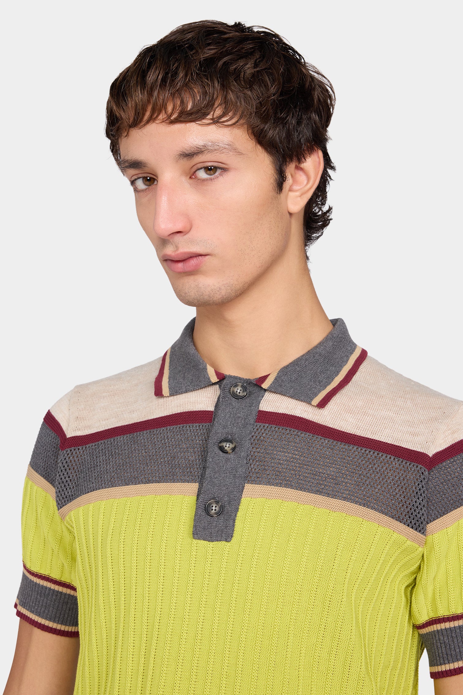 Multicolor Striped Knit Polo - Image 4