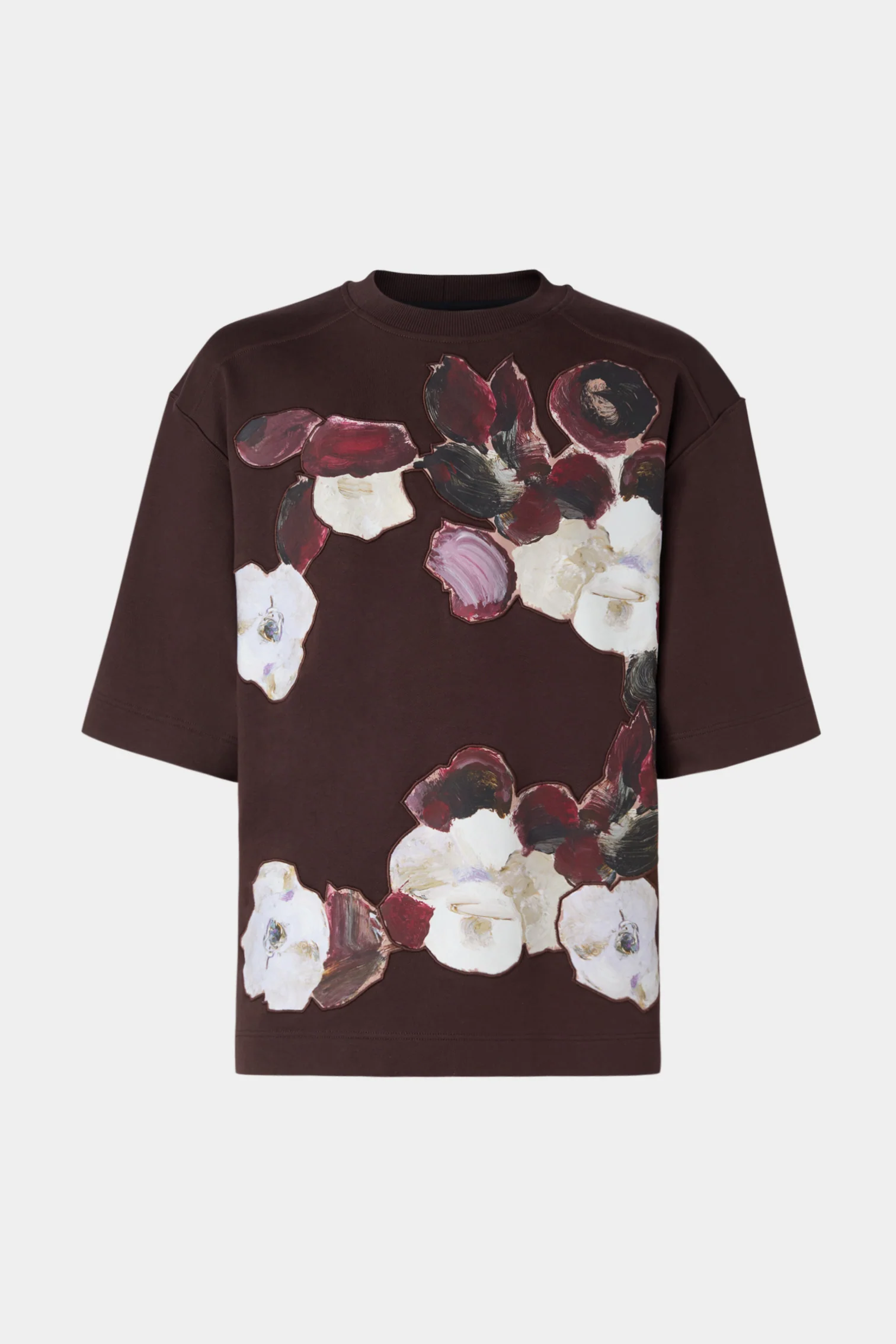 Oversized Brown Floral T-Shirt