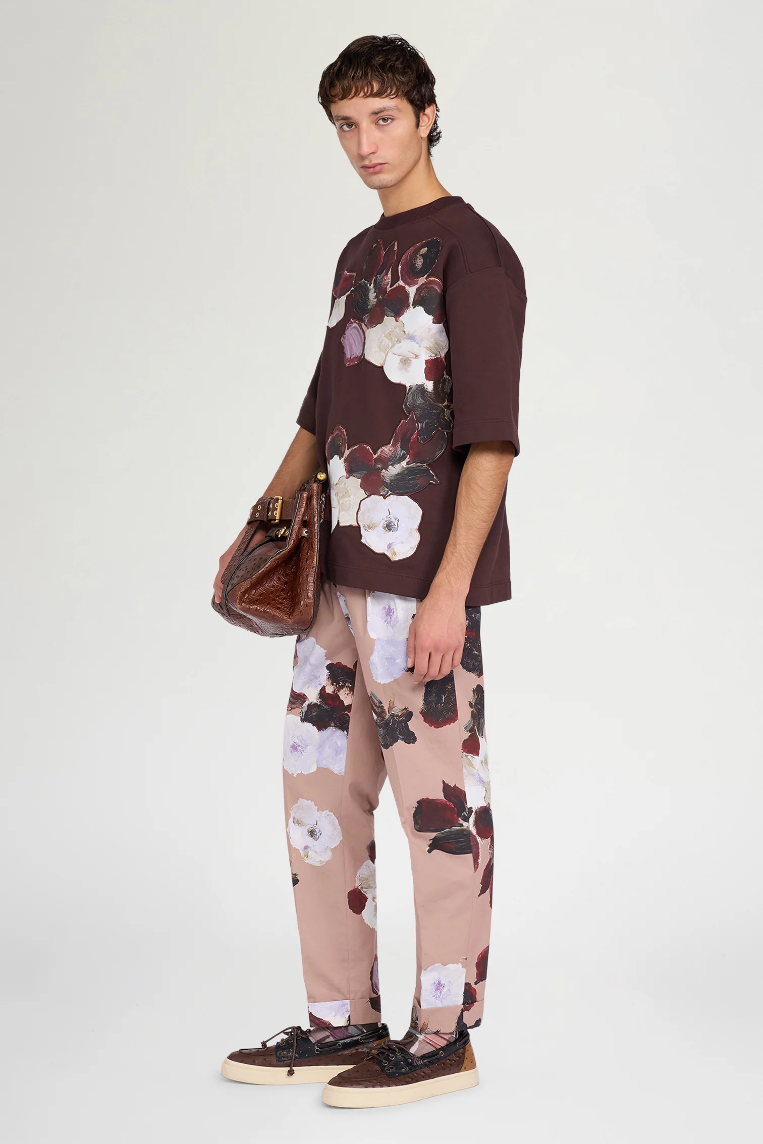 Oversized Brown Floral T-Shirt - Image 2