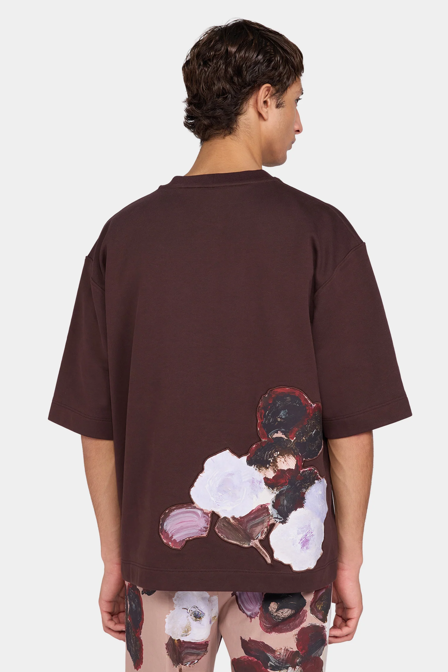 Oversized Brown Floral T-Shirt - Image 3