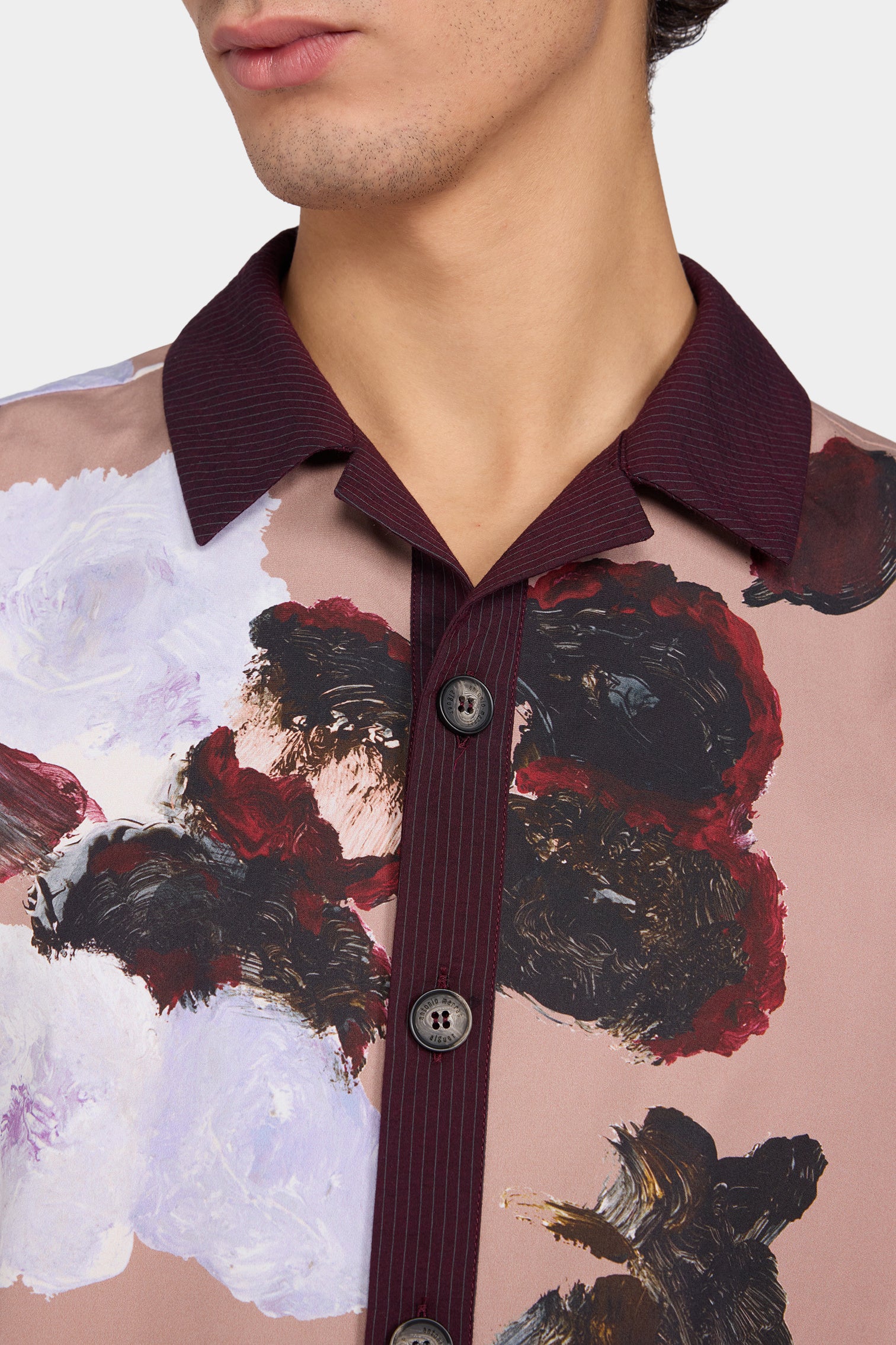 Rose Print Boxy Shirt - Image 4