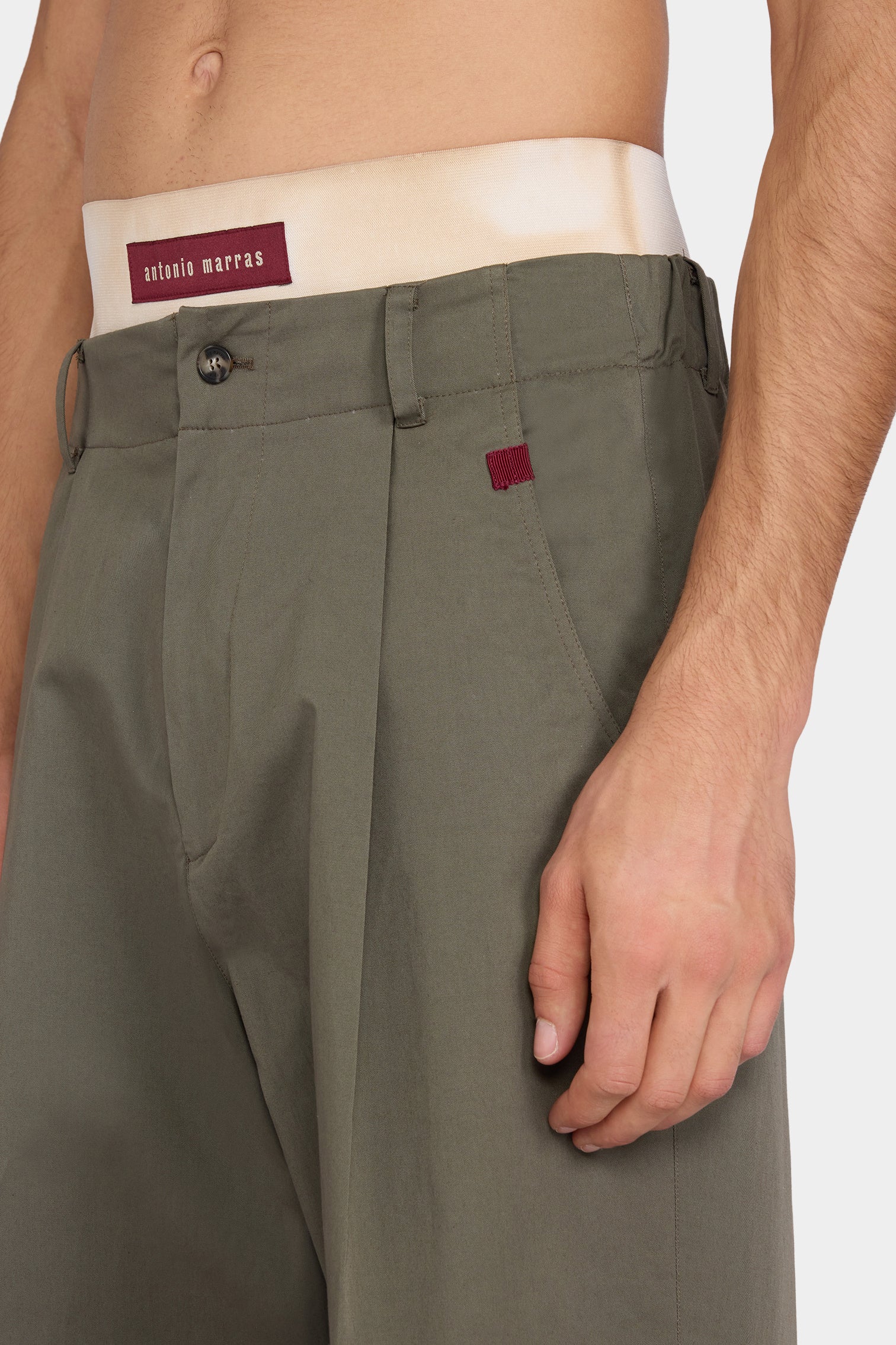 Tailored Wide Olive Pants - Image 4