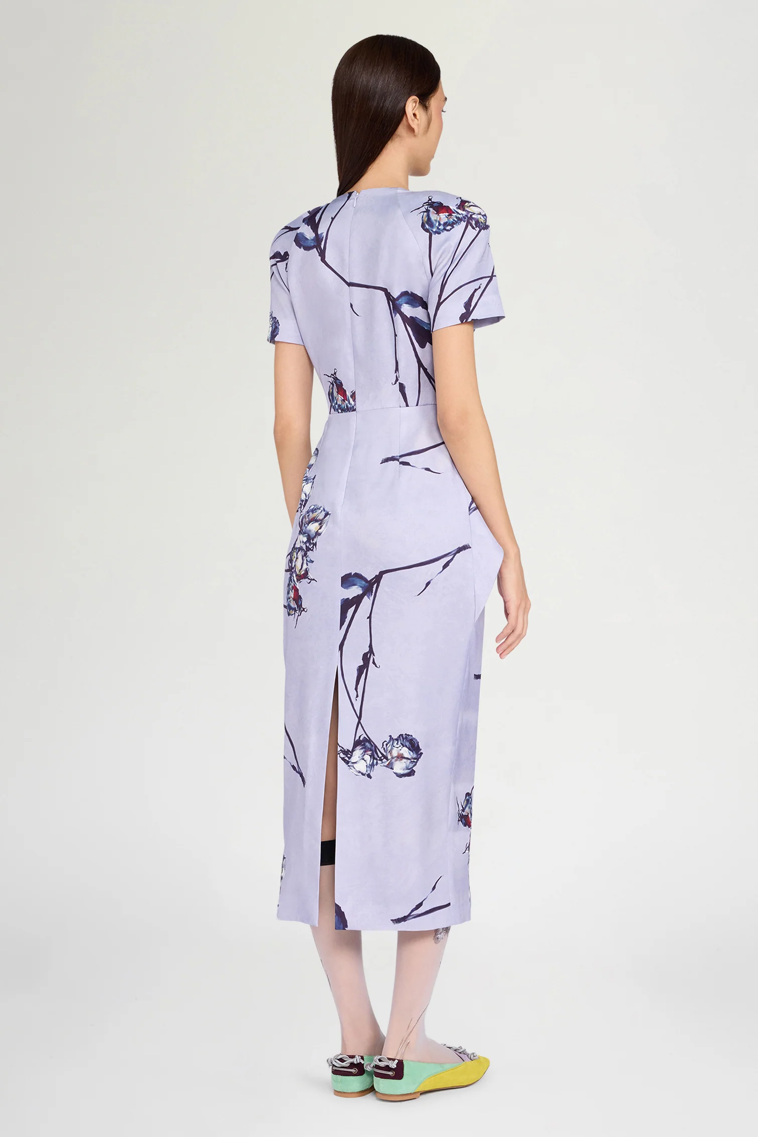 American Neck Rose Print Dress - Image 3