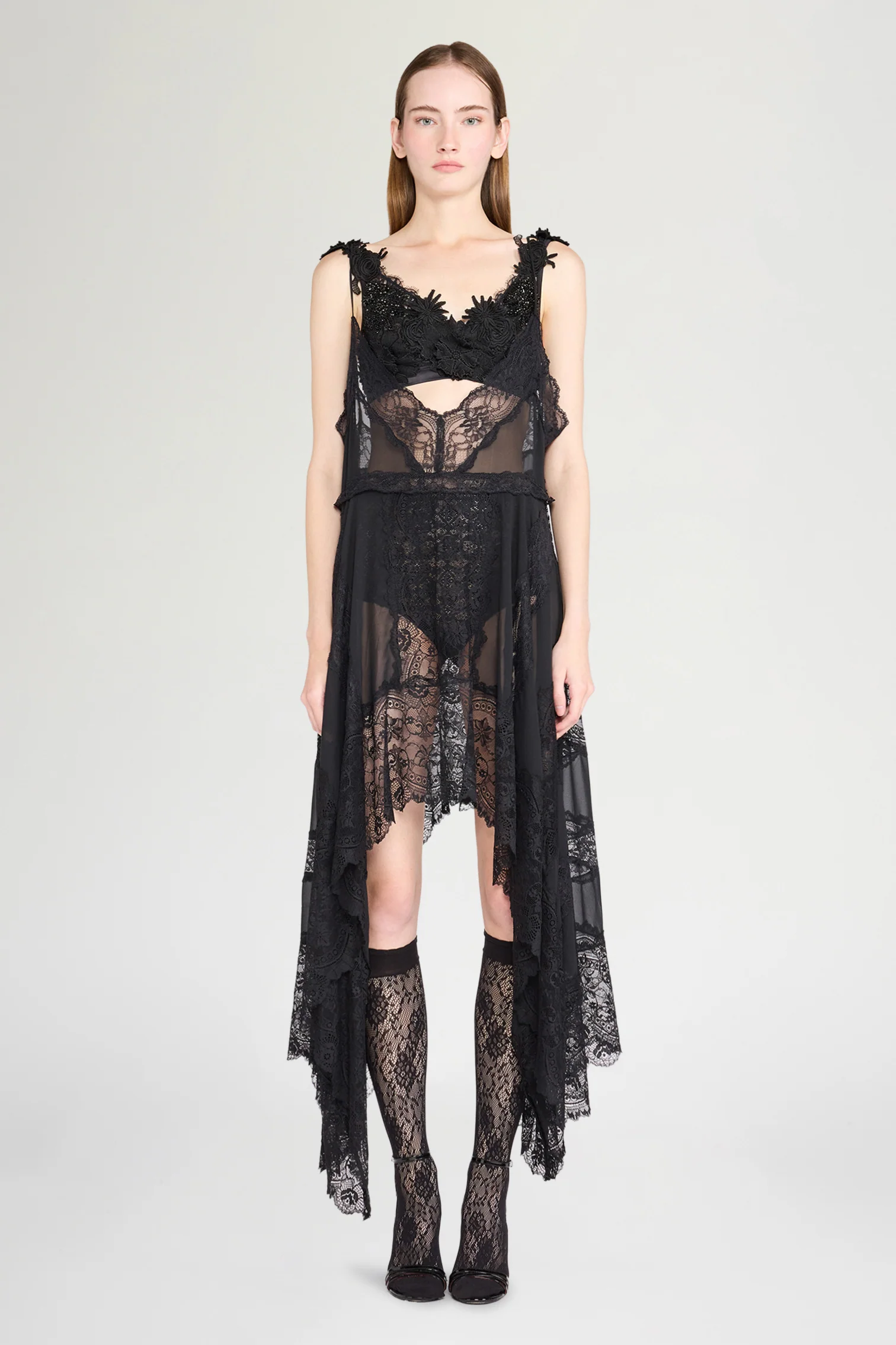Black Embroidered Lace Bra - Image 2