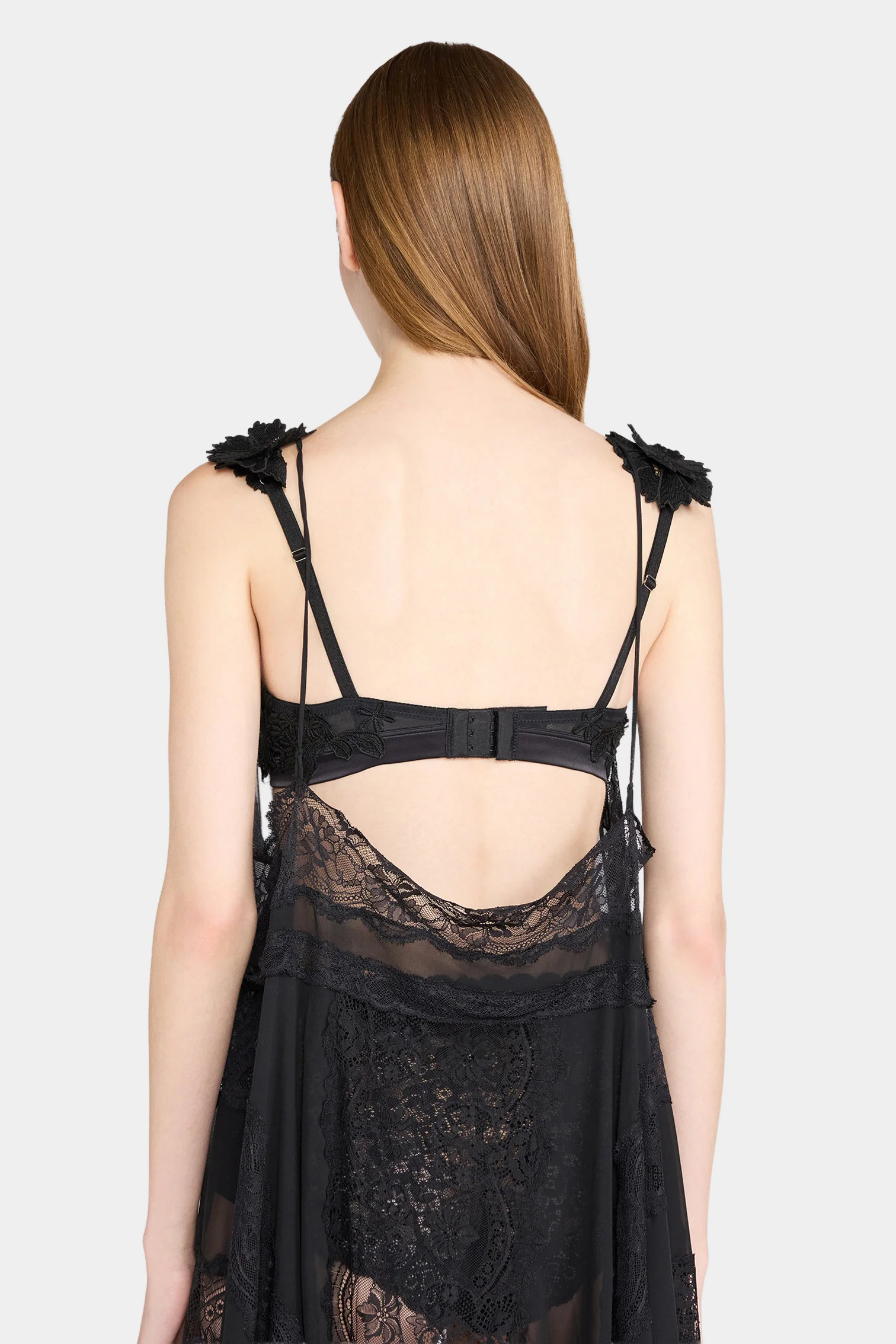 Black Embroidered Lace Bra - Image 3