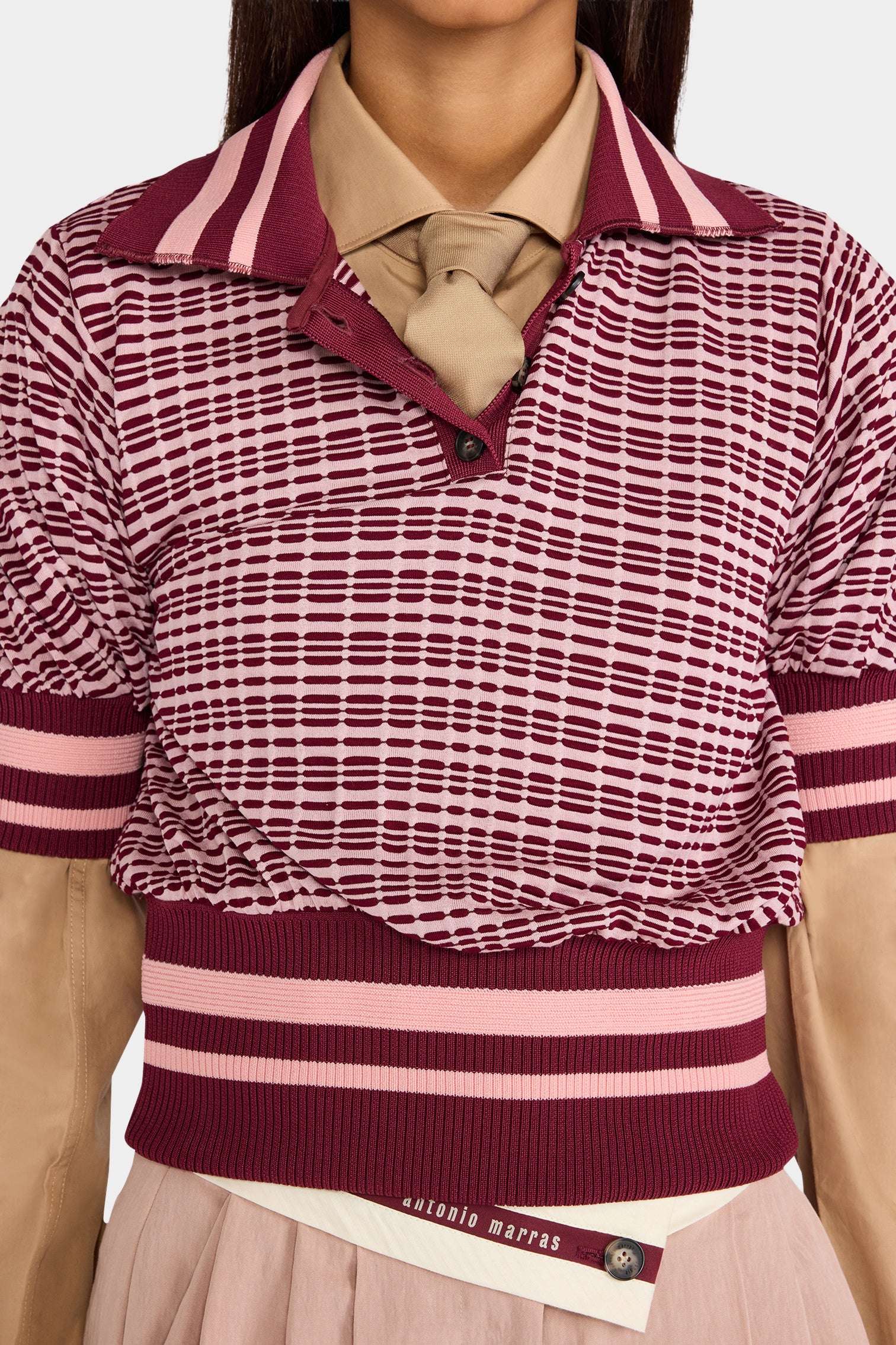 Bordeaux Check Knit Polo - Image 4