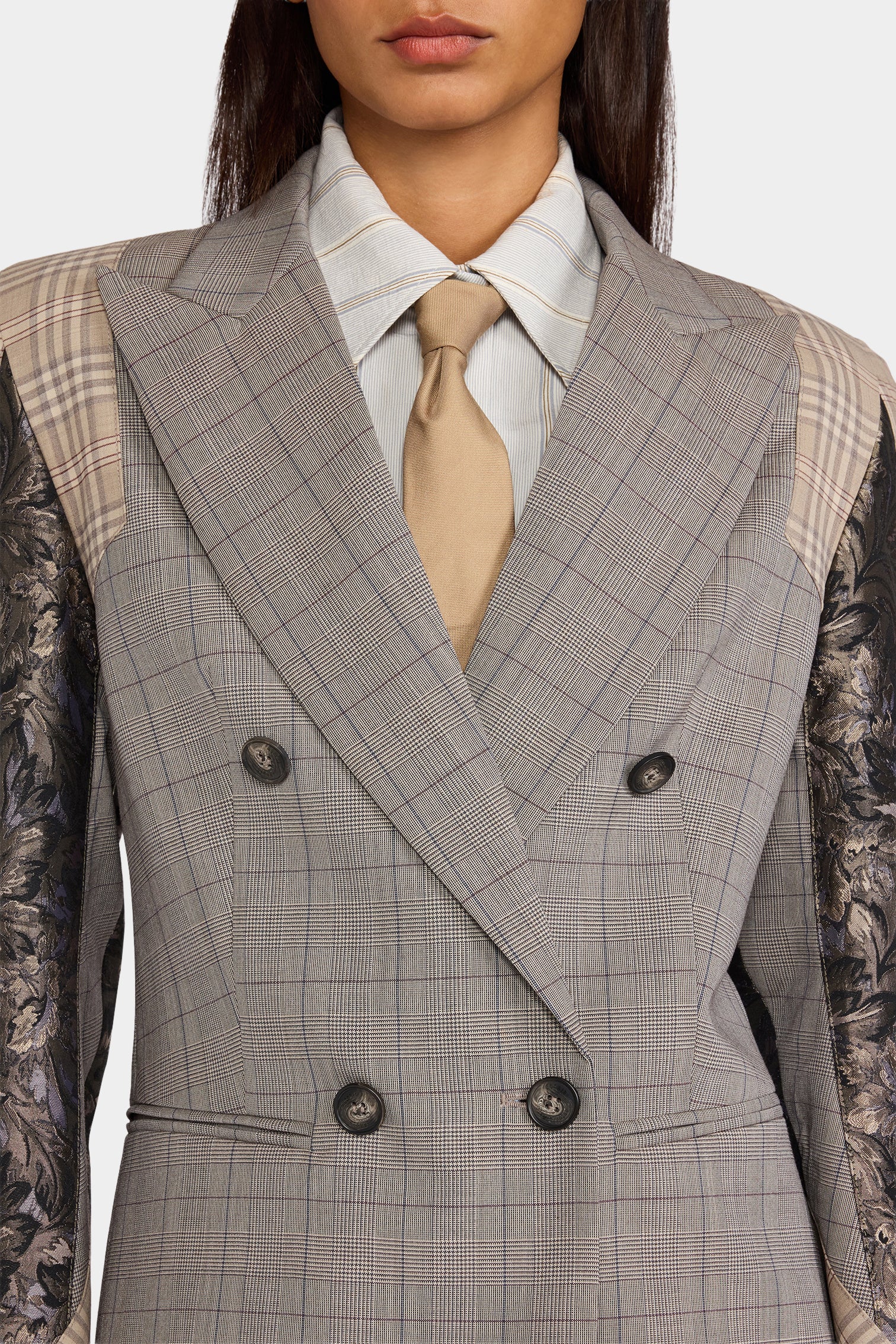 Checked Sculptural Jacket - Image 4