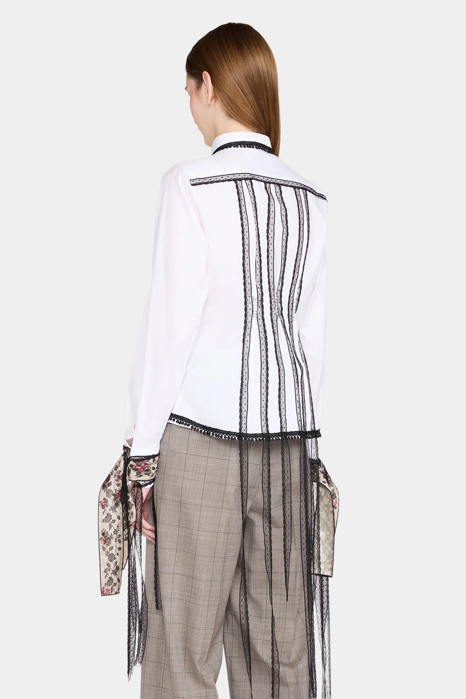 Embroidered Portrait Lace Shirt - Image 3