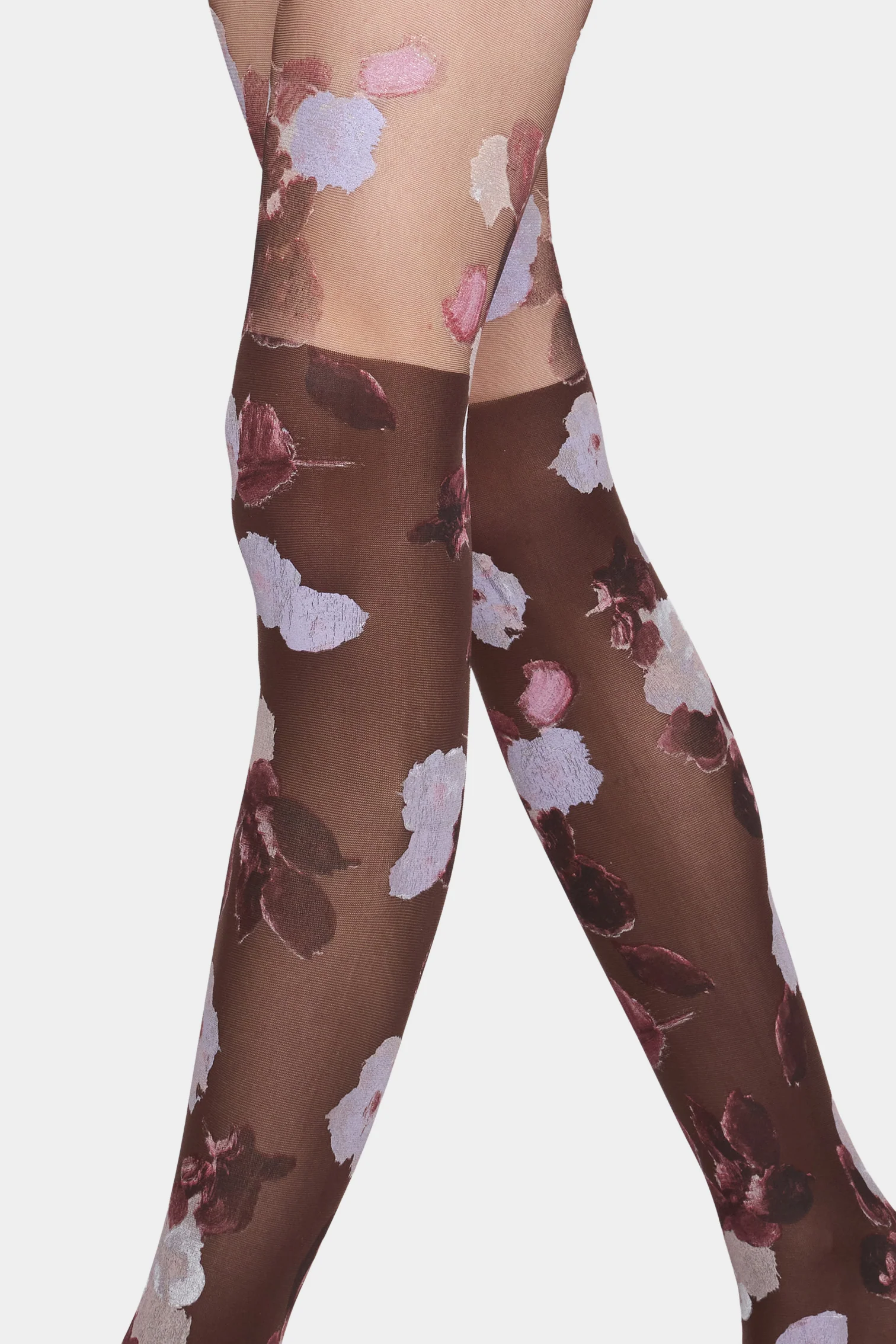 Floral Sheer Printed Tights - Image 3