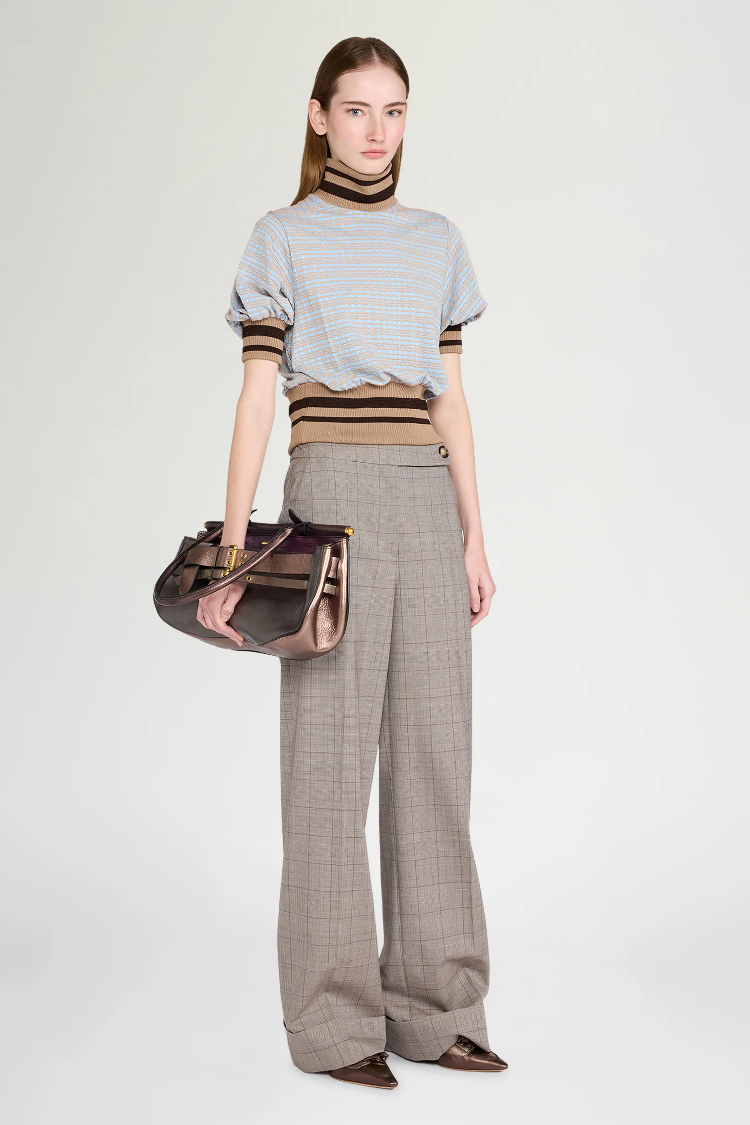 Grey Prince of Wales Turn-Up Pants - Image 2