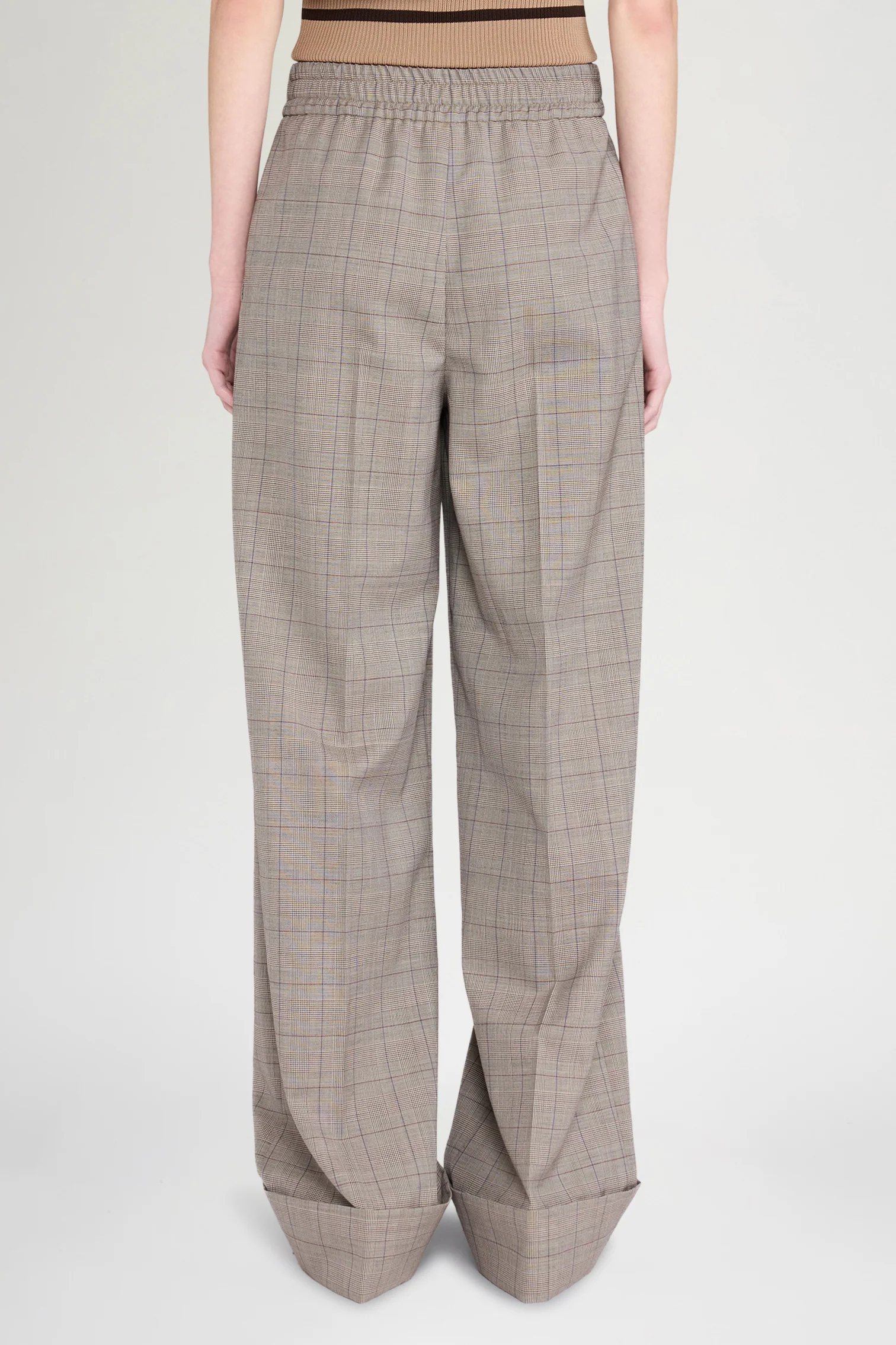 Grey Prince of Wales Turn-Up Pants - Image 3