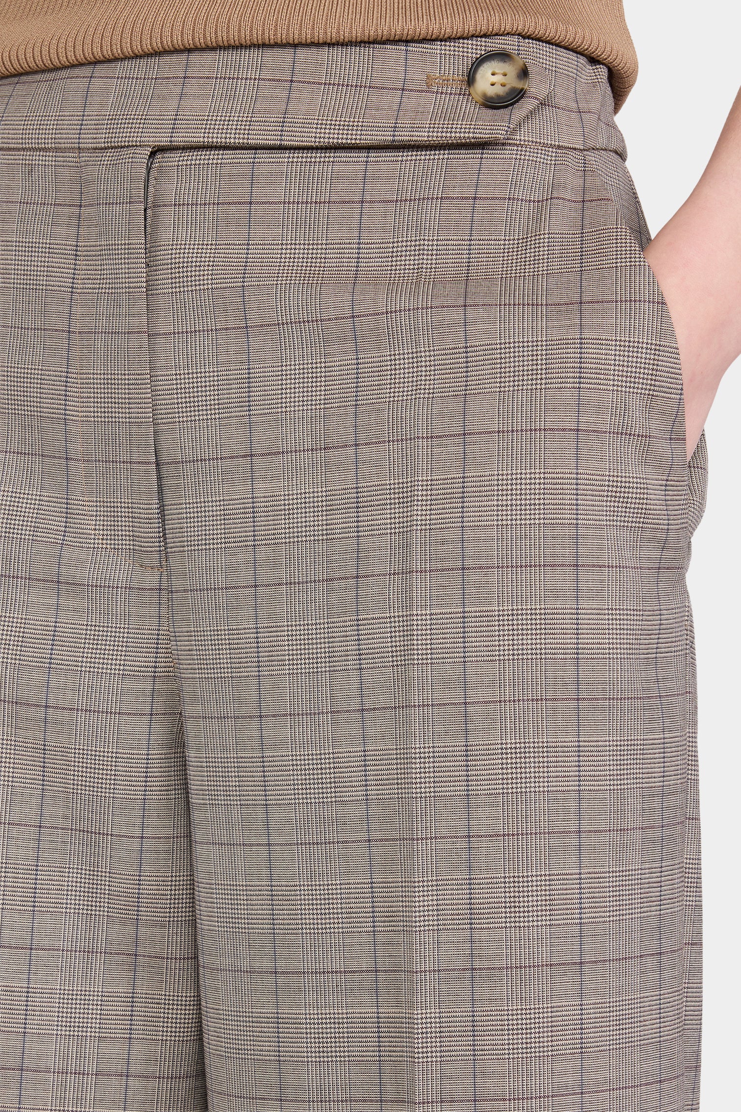 Grey Prince of Wales Turn-Up Pants - Image 4