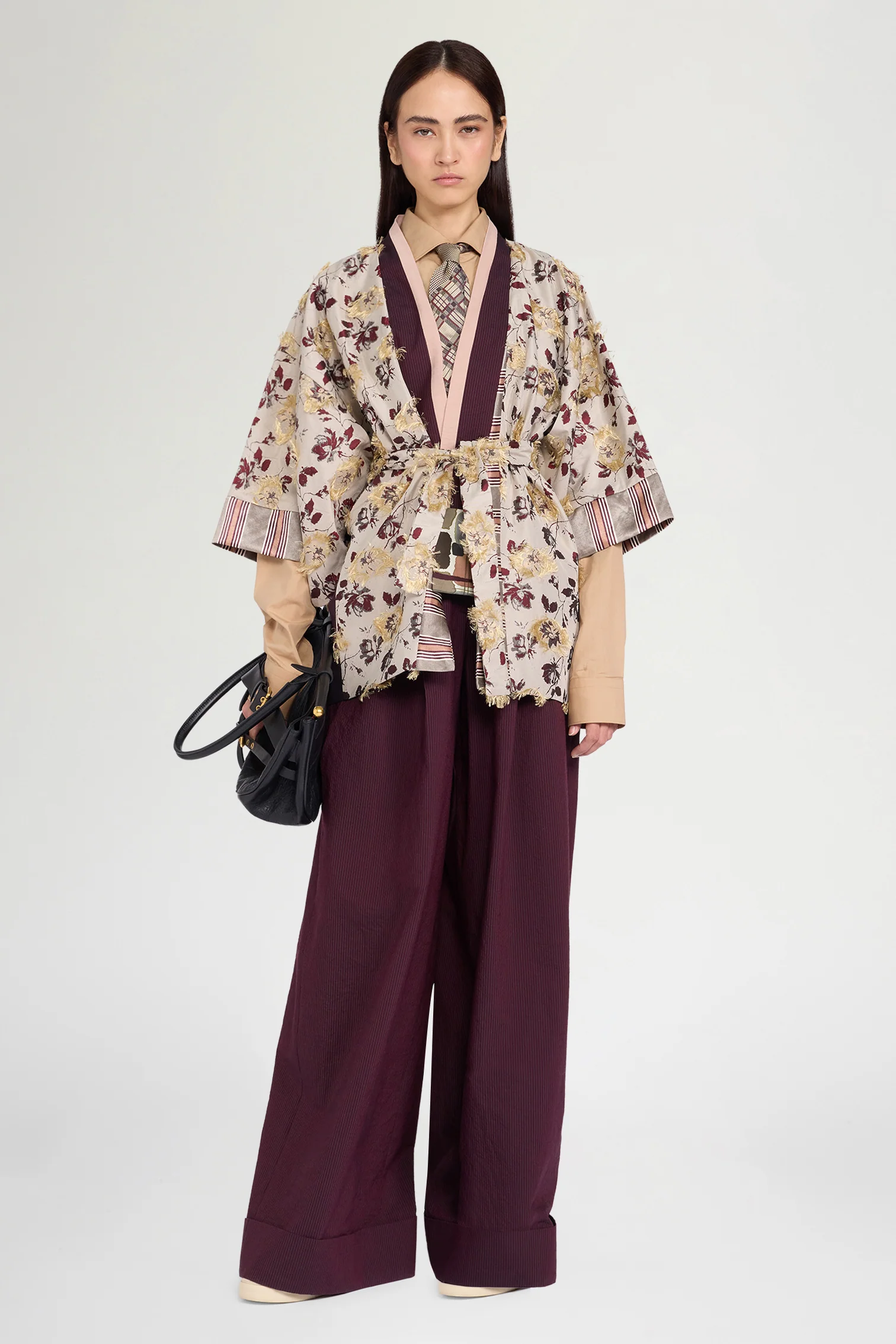Ivory Floral Patchwork Kimono - Image 2
