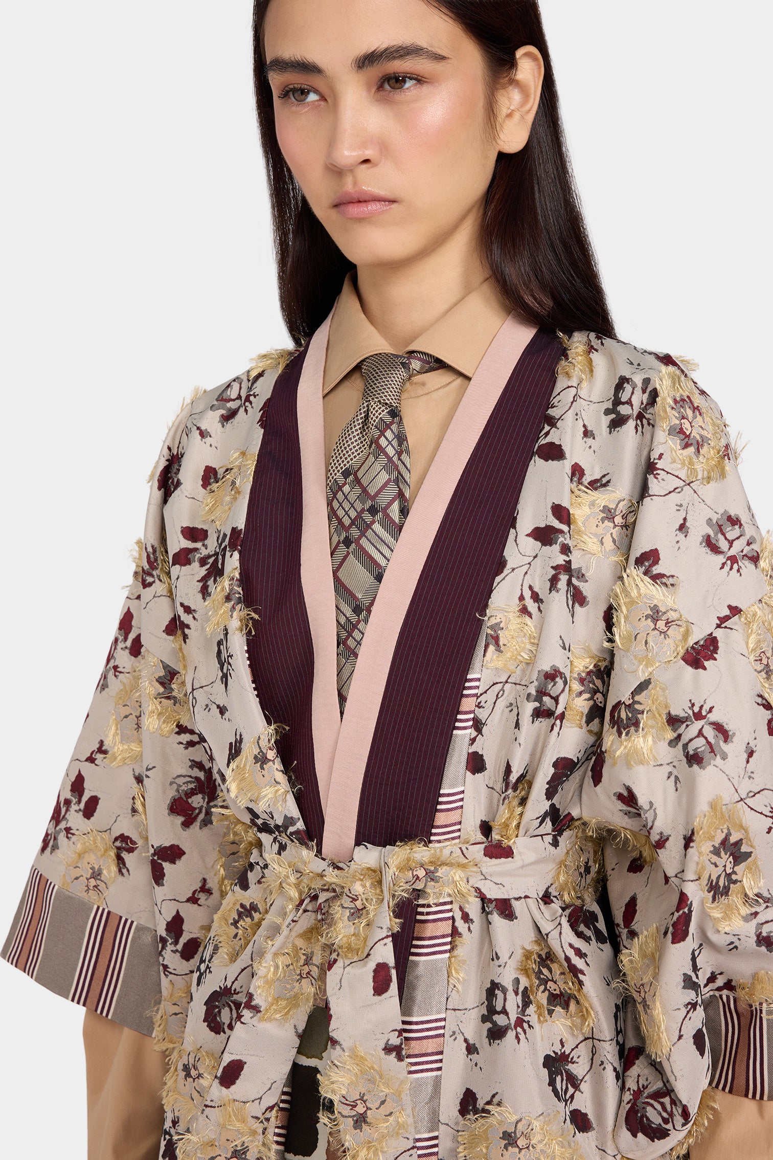Ivory Floral Patchwork Kimono - Image 4