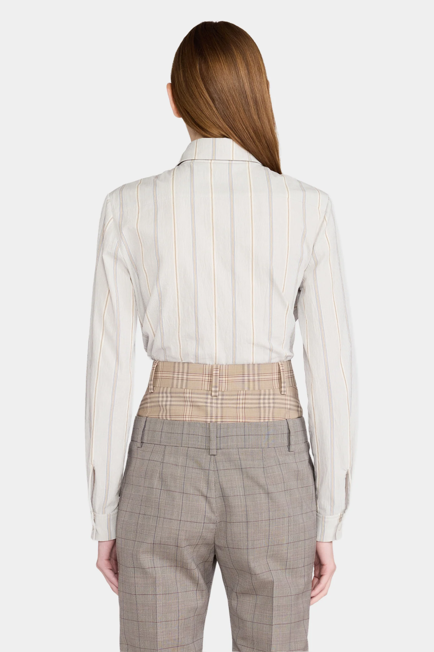 Ivory Striped Slim Shirt - Image 3