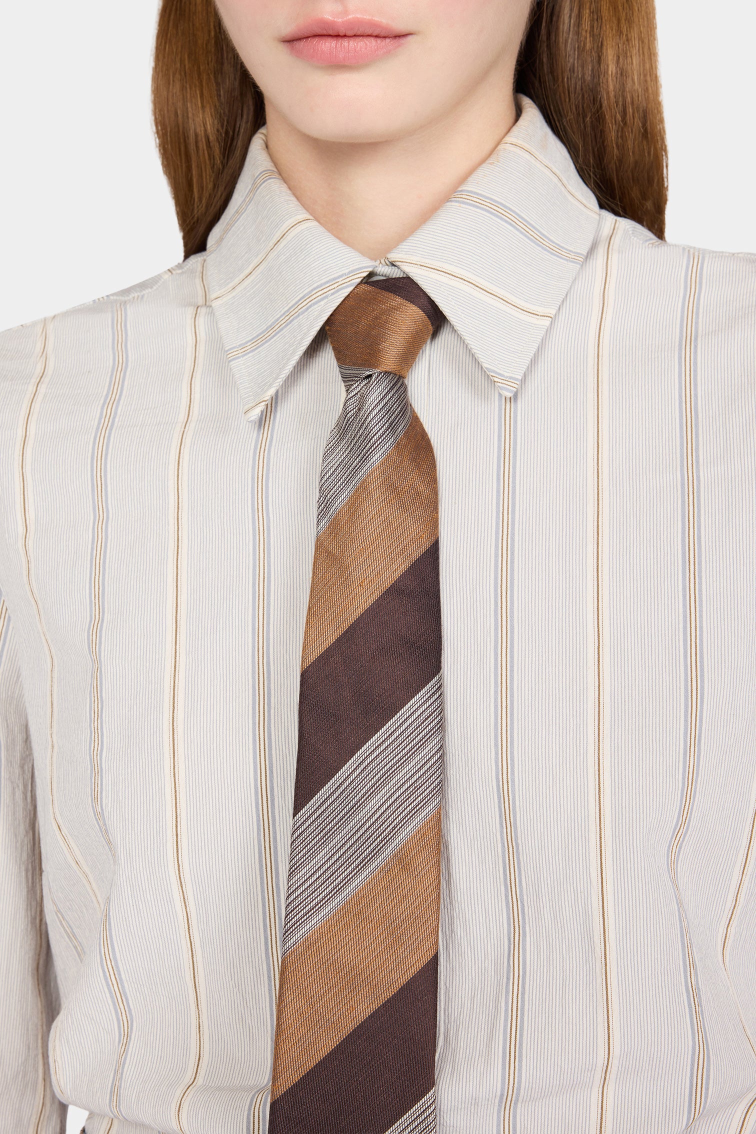 Ivory Striped Slim Shirt - Image 4