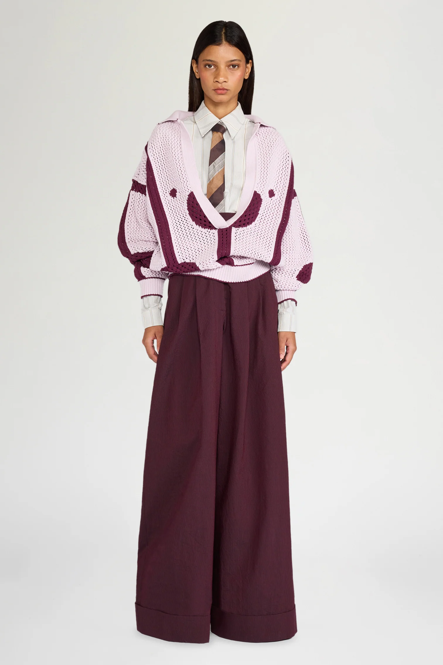 Lilac Burgundy Knit Polo - Image 2