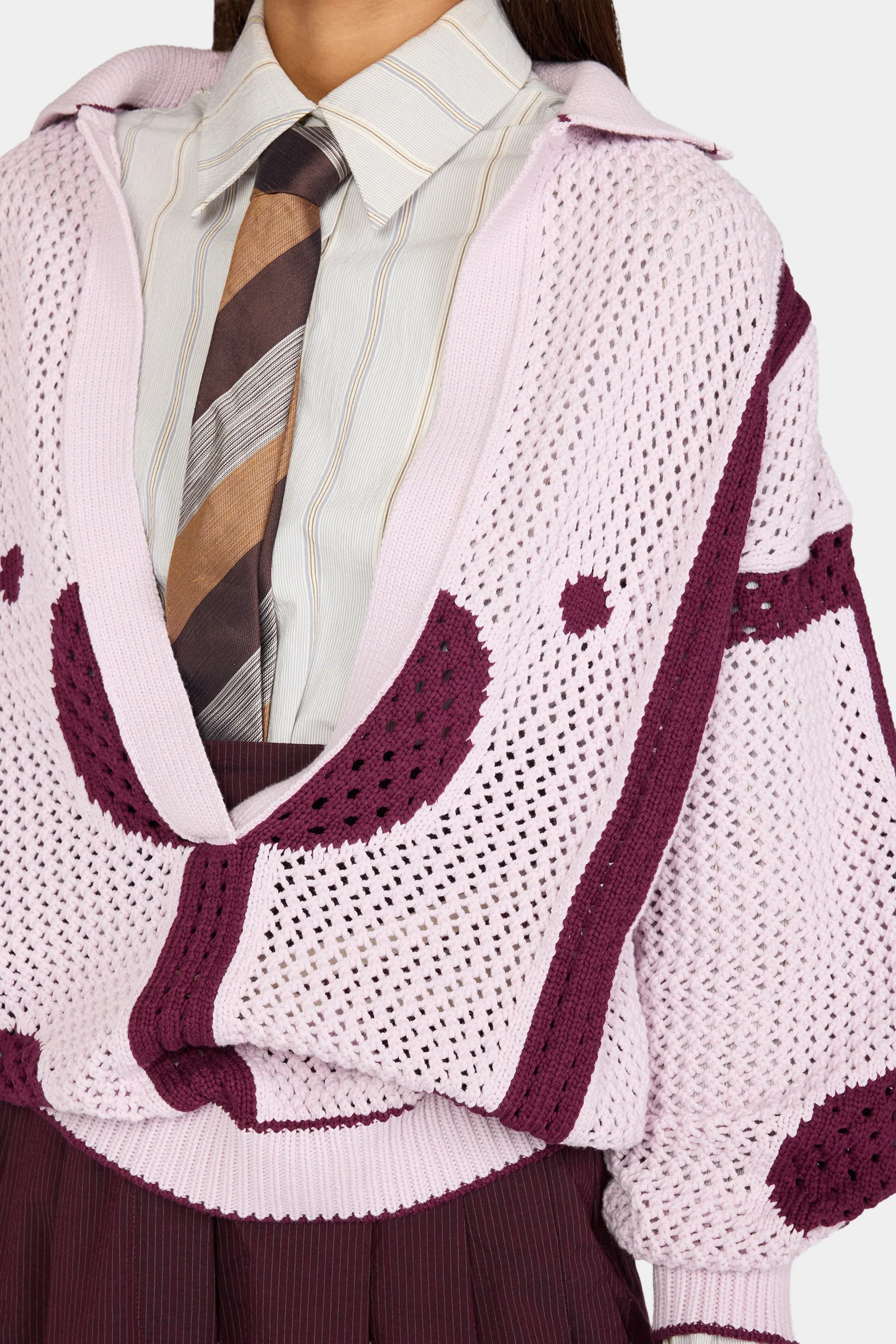 Lilac Burgundy Knit Polo - Image 4
