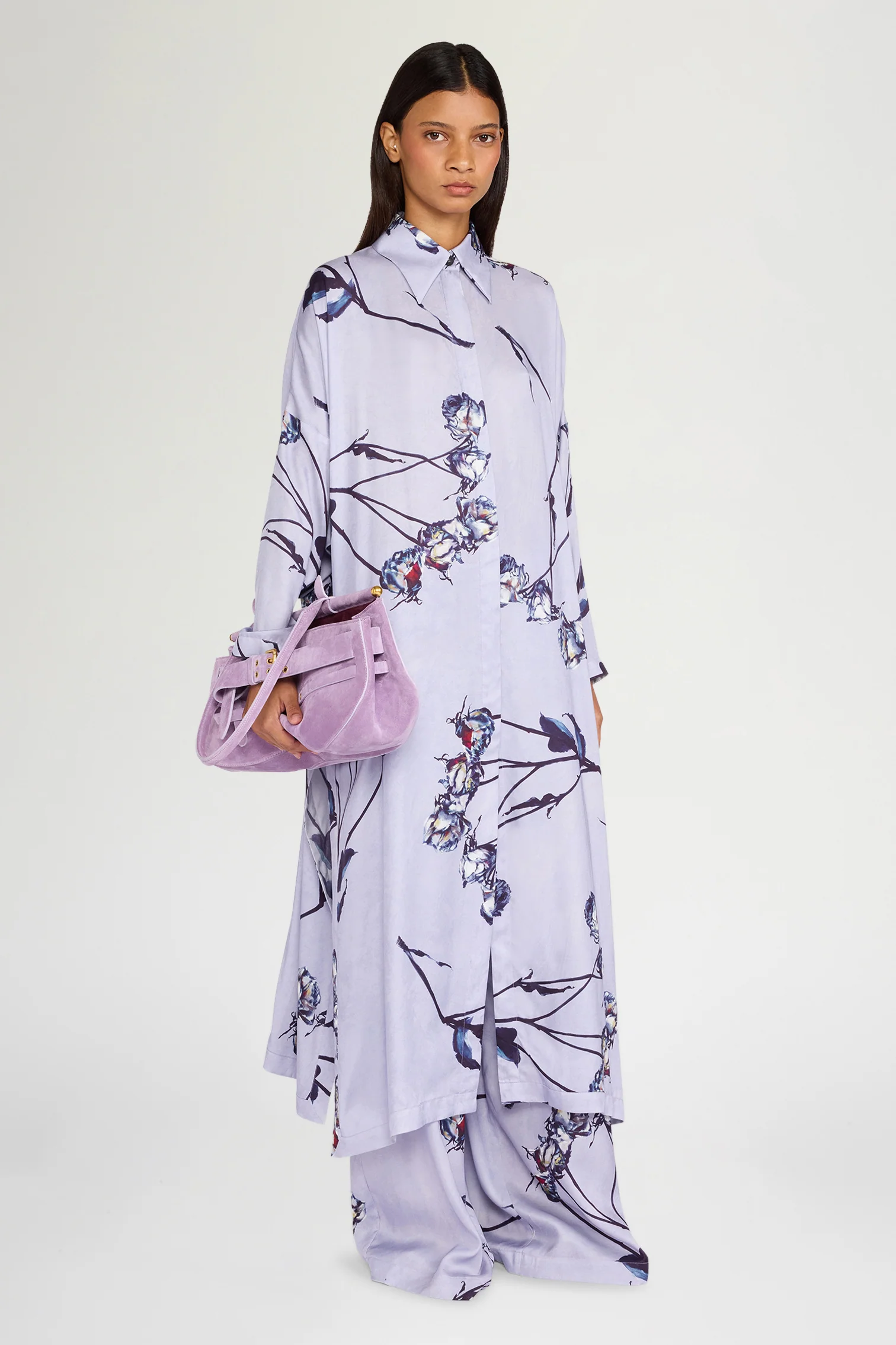 Lilac Floral Chemisier Dress - Image 2