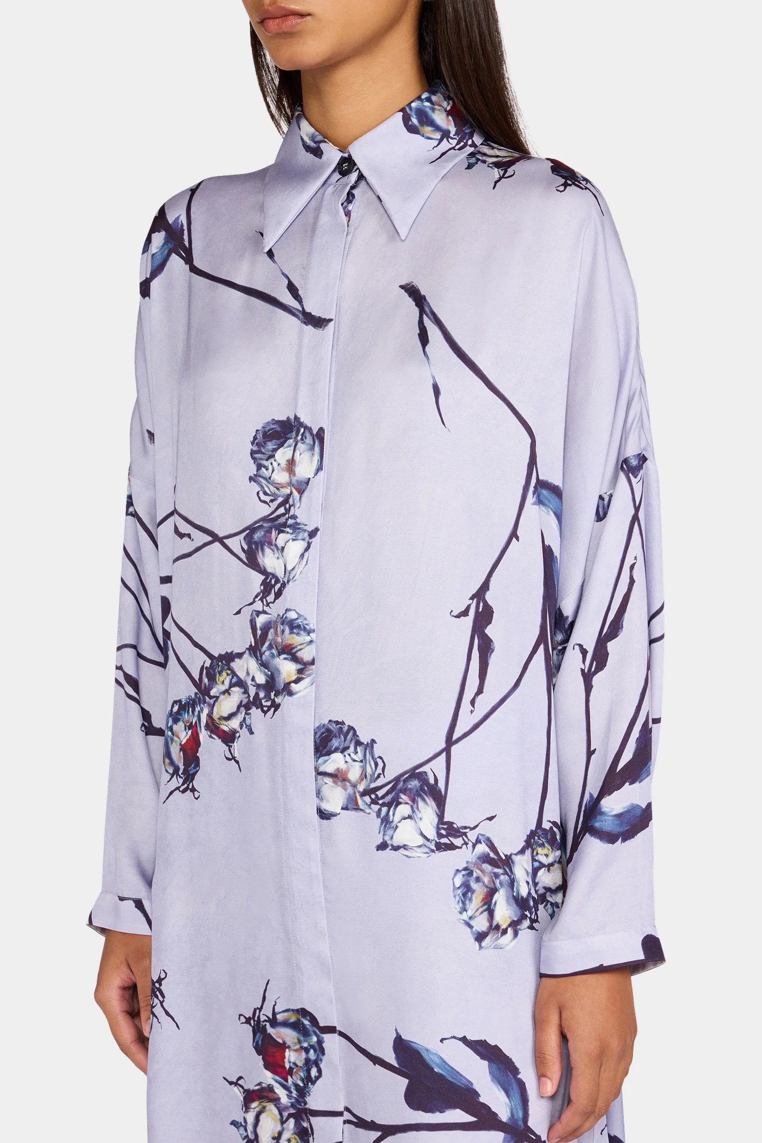 Lilac Floral Chemisier Dress - Image 4