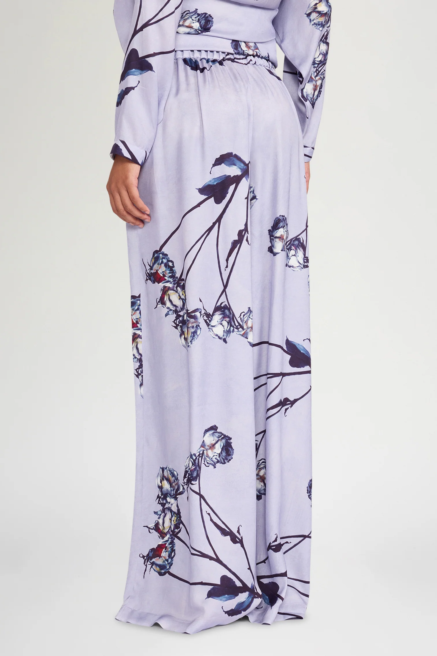 Lilac Painted Rose Palazzo Pants - Image 3
