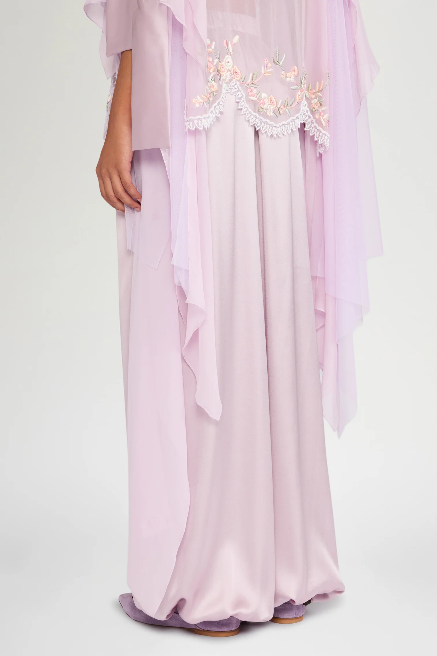 Lilac Silk Satin Joggers - Image 3
