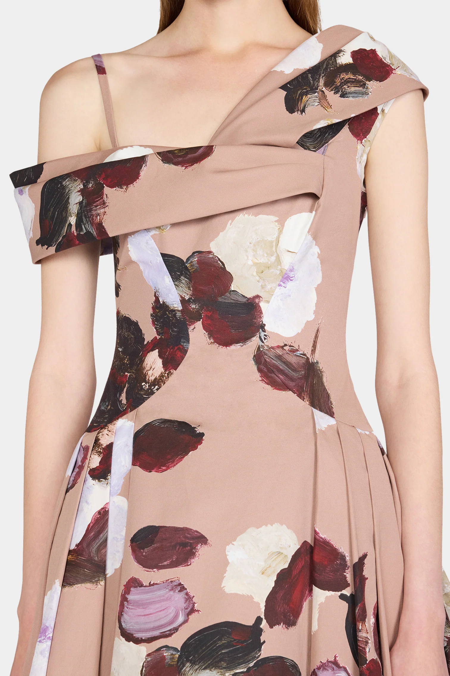 Painterly Floral Print Shawl Dress - Image 4