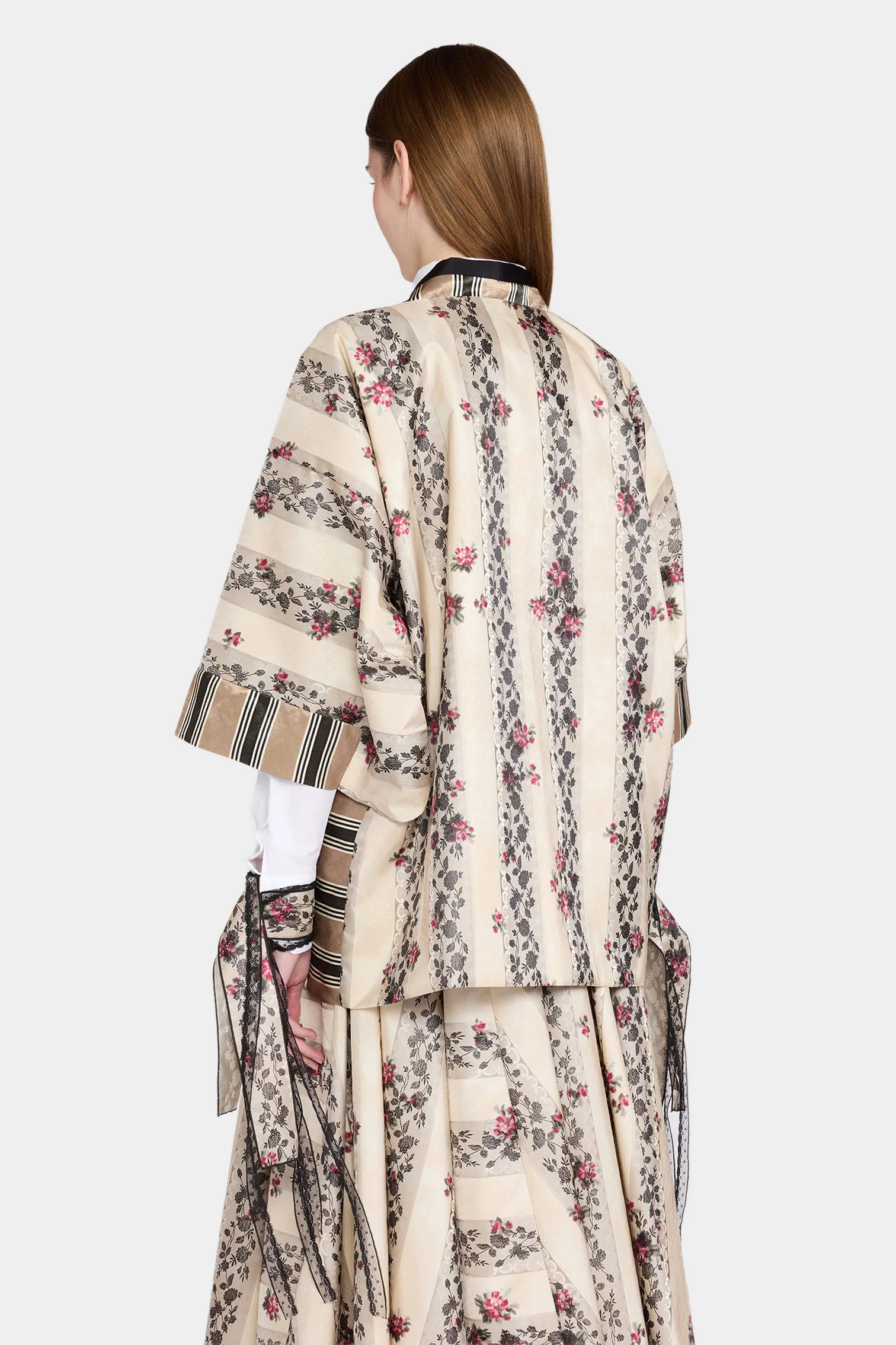 Patchwork Jacquard Moiré Kimono - Image 3