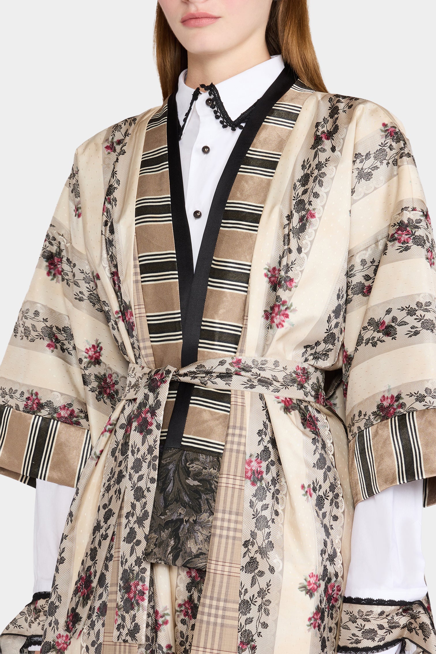 Patchwork Jacquard Moiré Kimono - Image 4